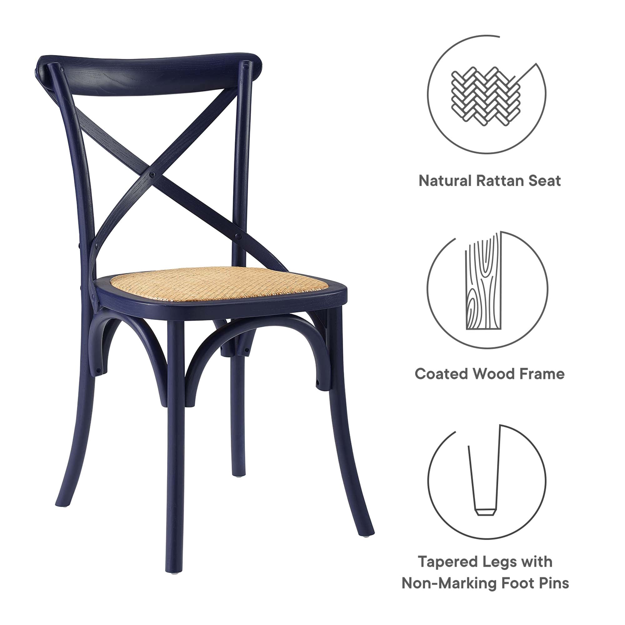 Gear Dining Side Chair, Midnight Blue