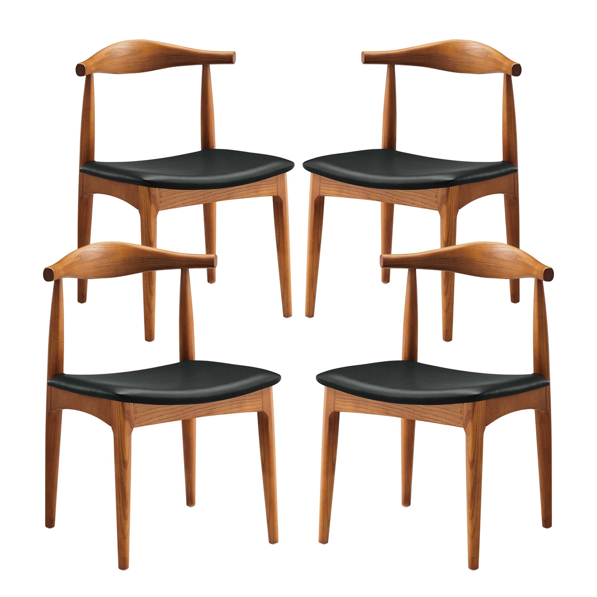 Tracy Wood Dining Chairs Set of 4, Black