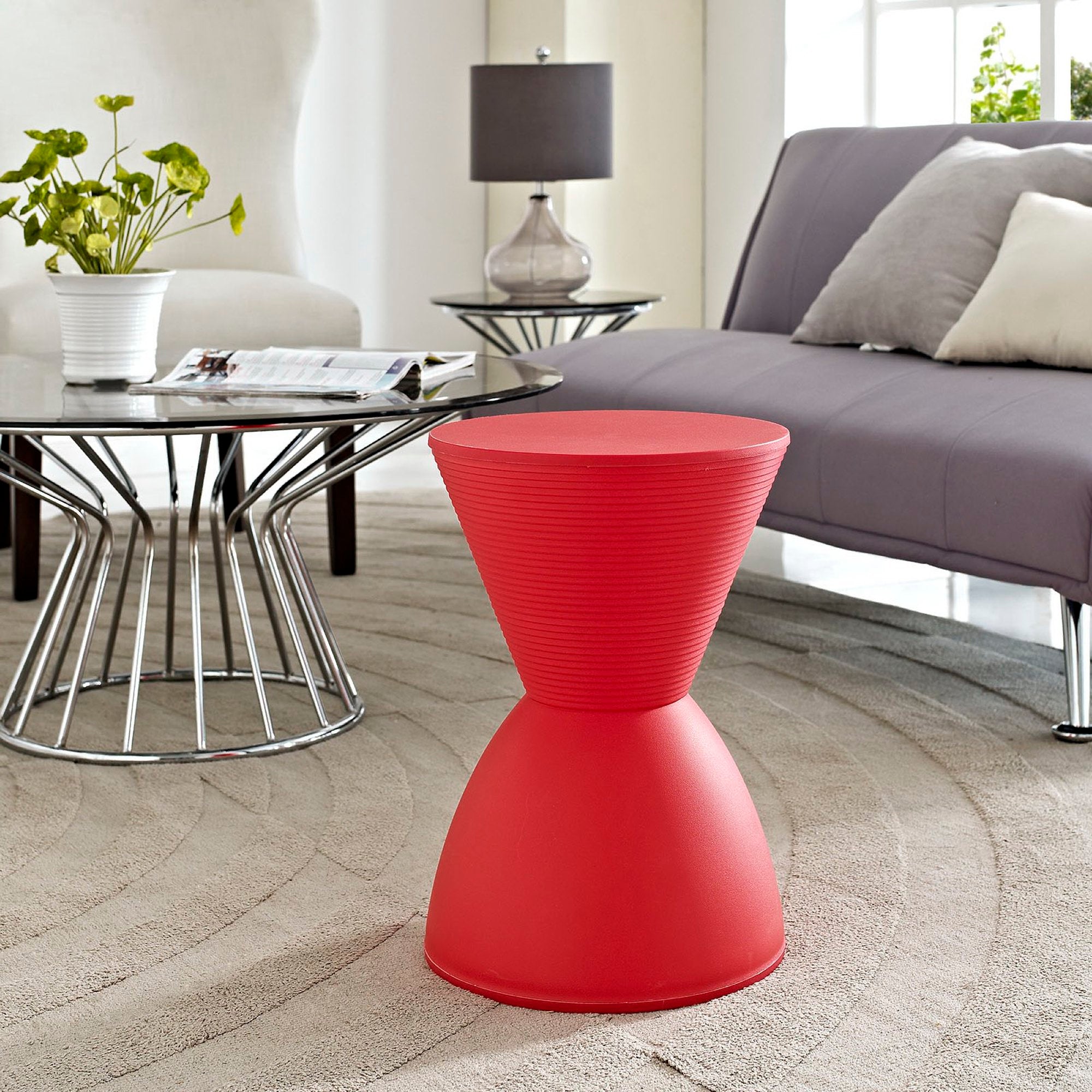 Haste Backless Stool, Red