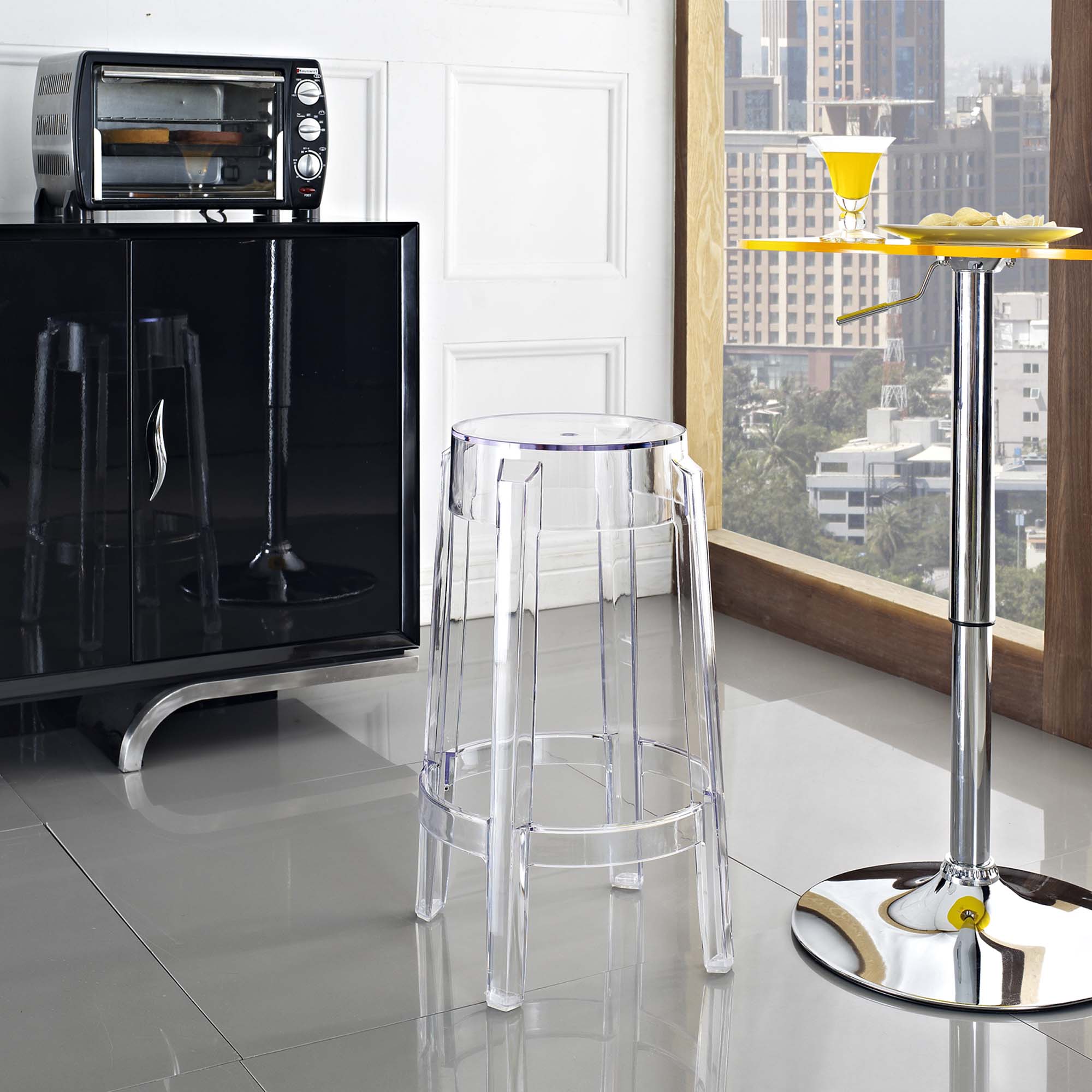 Casper Backless Counter Stool, Clear