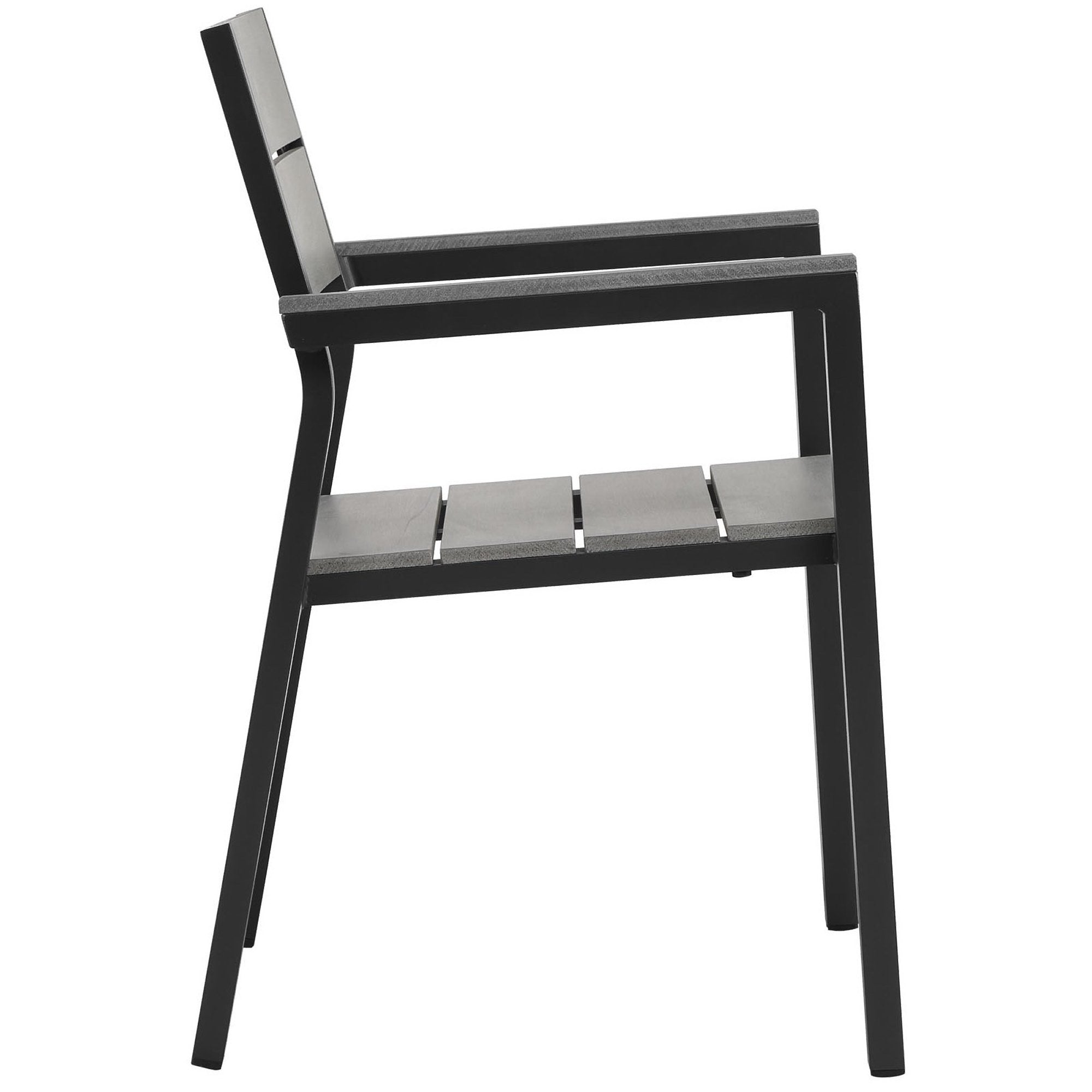 Maine Outdoor Patio Dining Armchair Set of 2, Brown Gray