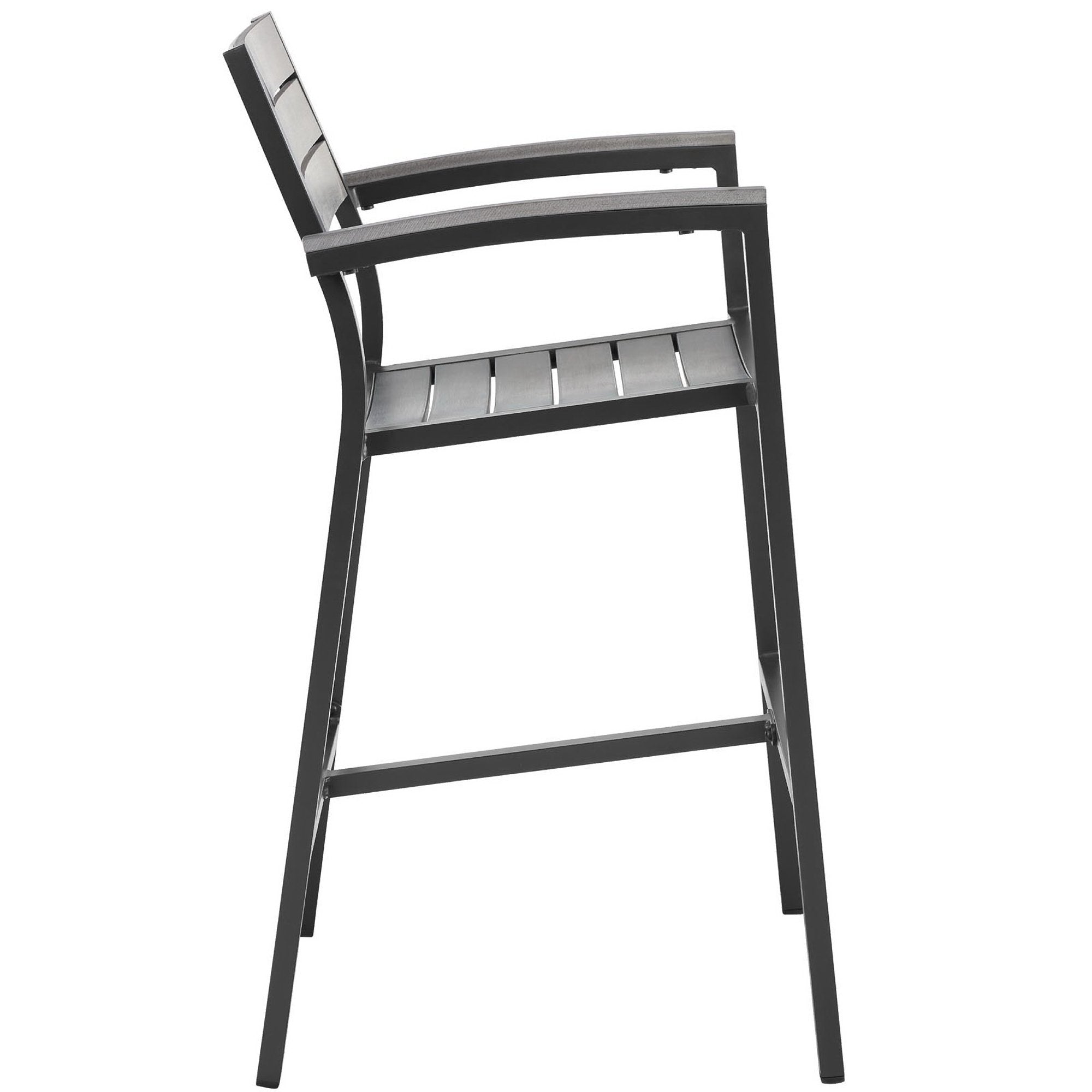 Maine Outdoor Patio Bar Stool Set of 2, Brown Gray