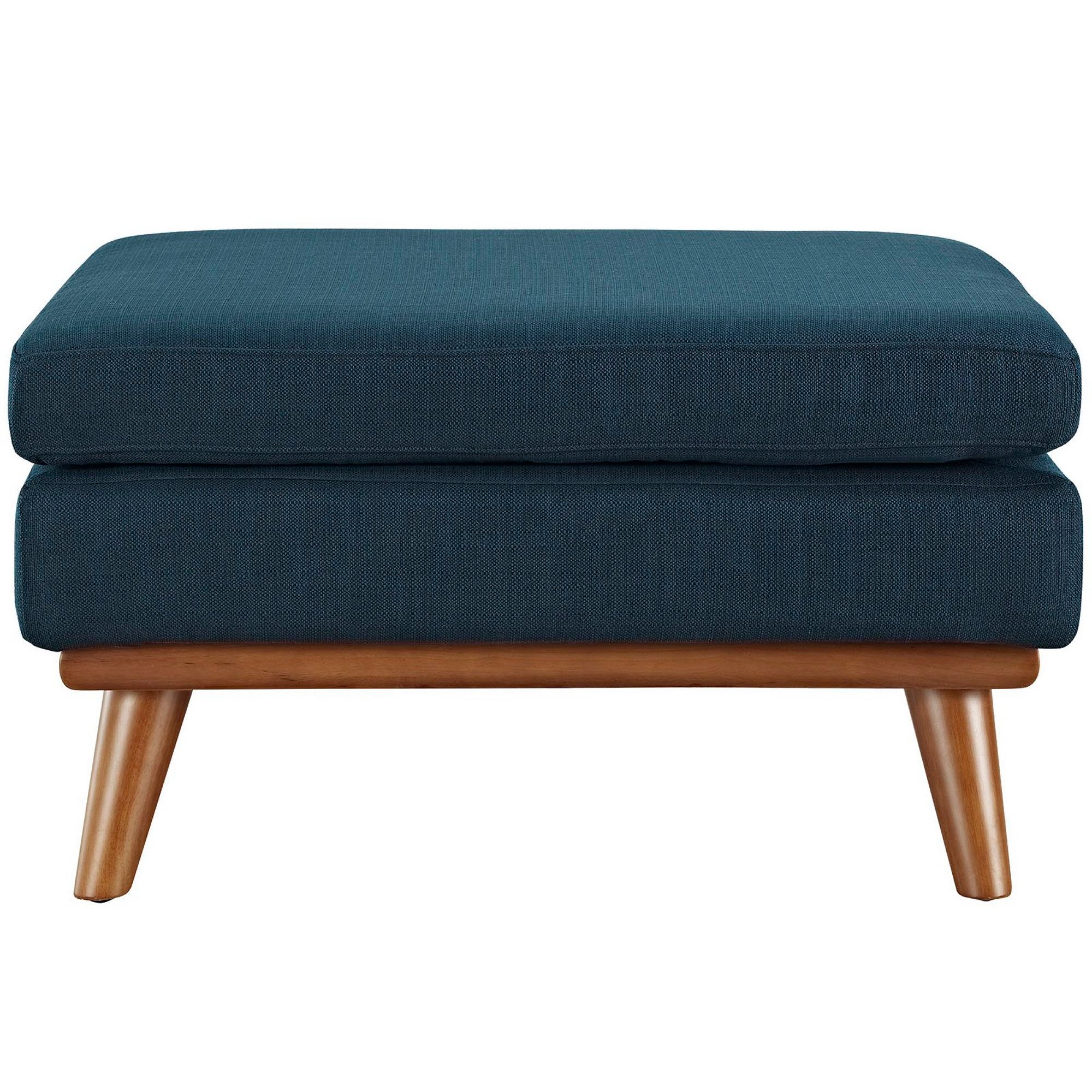Engage Upholstered Fabric Ottoman, Azure