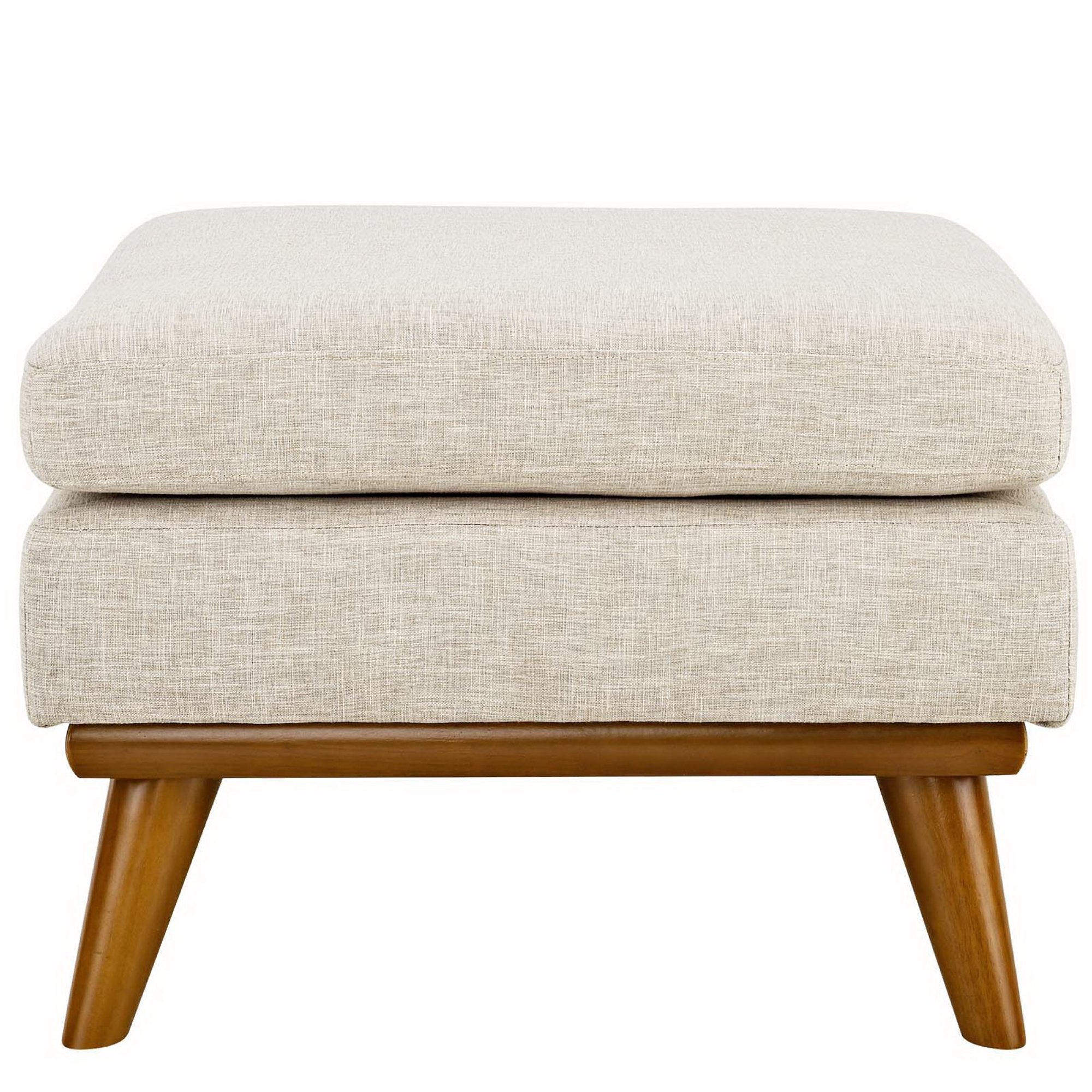 Engage Upholstered Fabric Ottoman, Beige