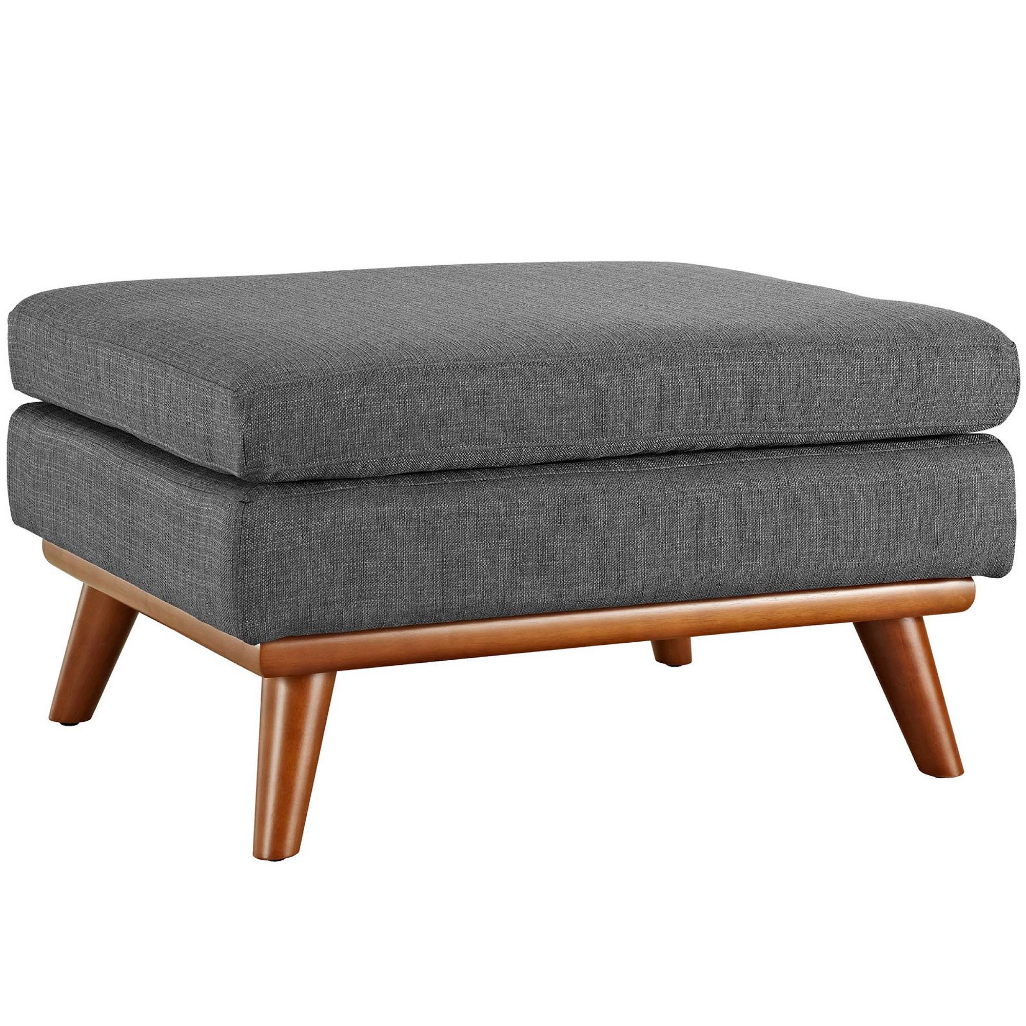 Engage Upholstered Fabric Ottoman, Gray