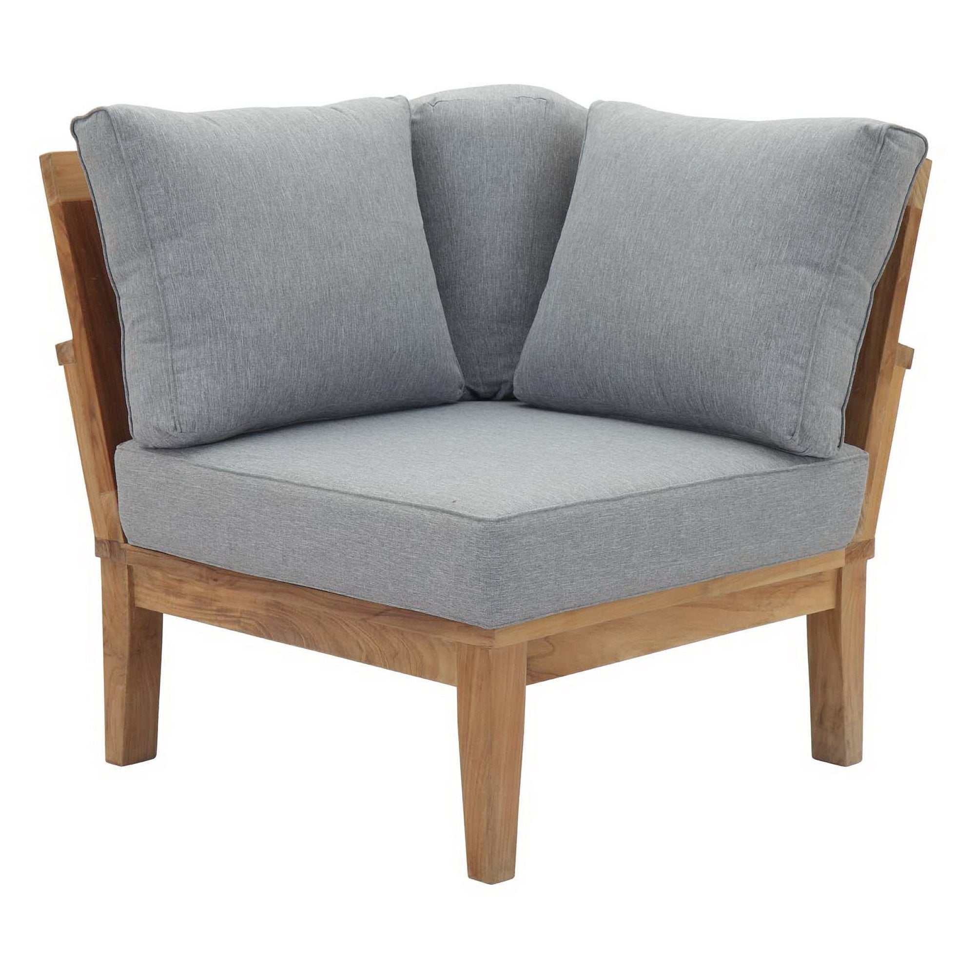 Marina 6 Piece Outdoor Patio Teak Set, Natural Gray