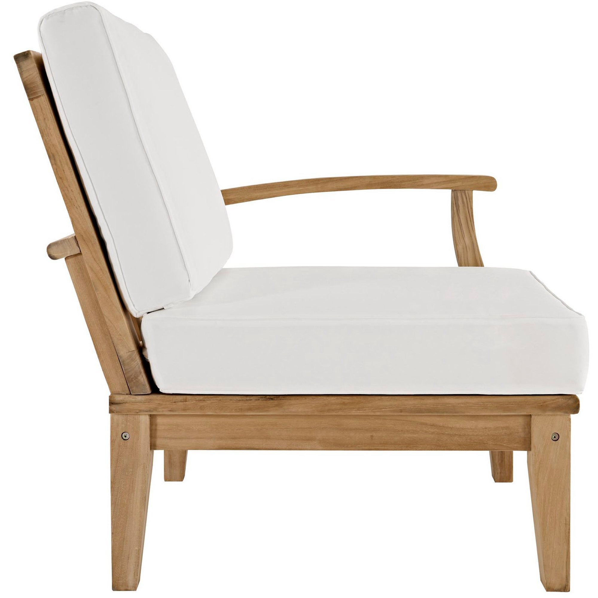 Marina 6 Piece Outdoor Patio Teak Set, Natural White