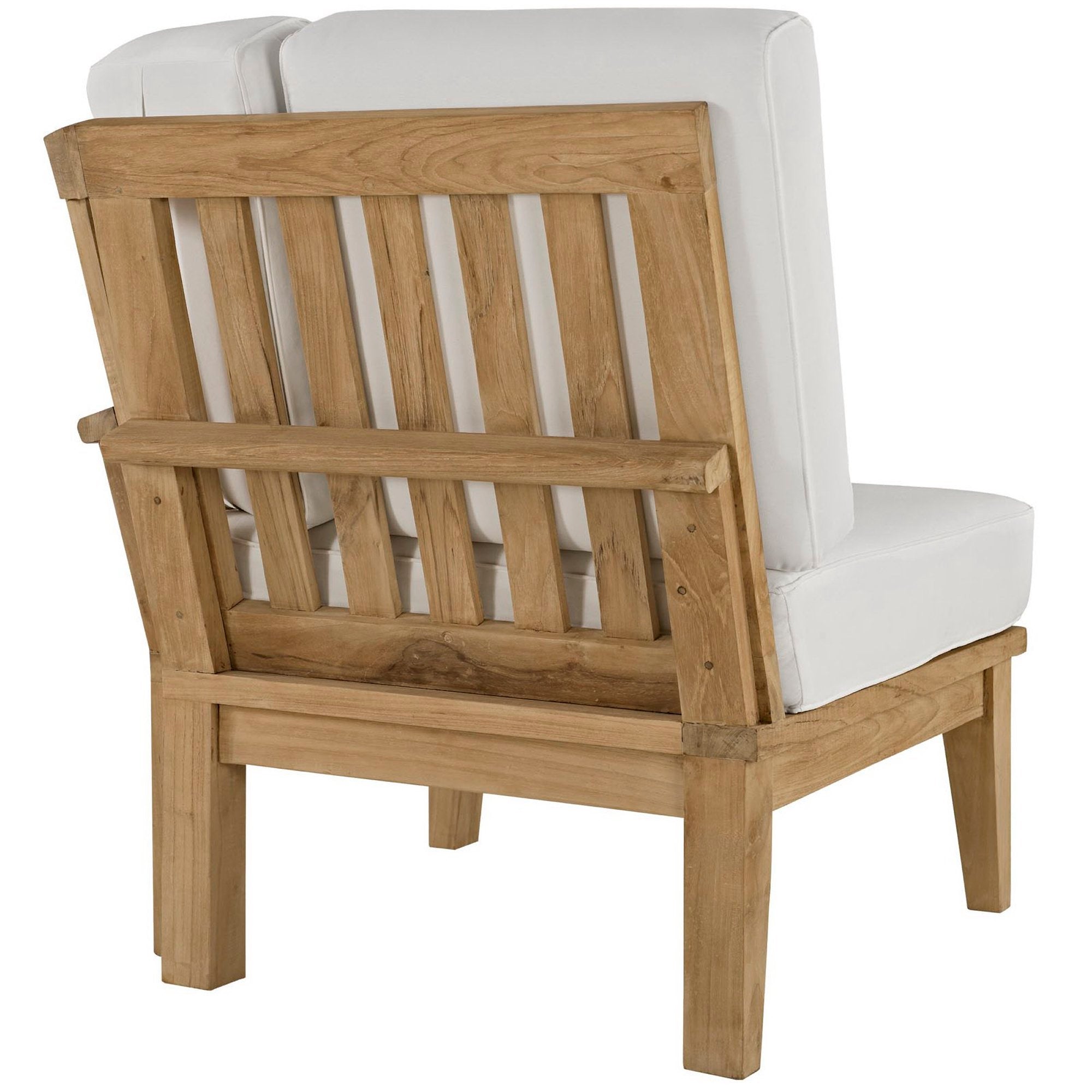 Marina 6 Piece Outdoor Patio Teak Set, Natural White