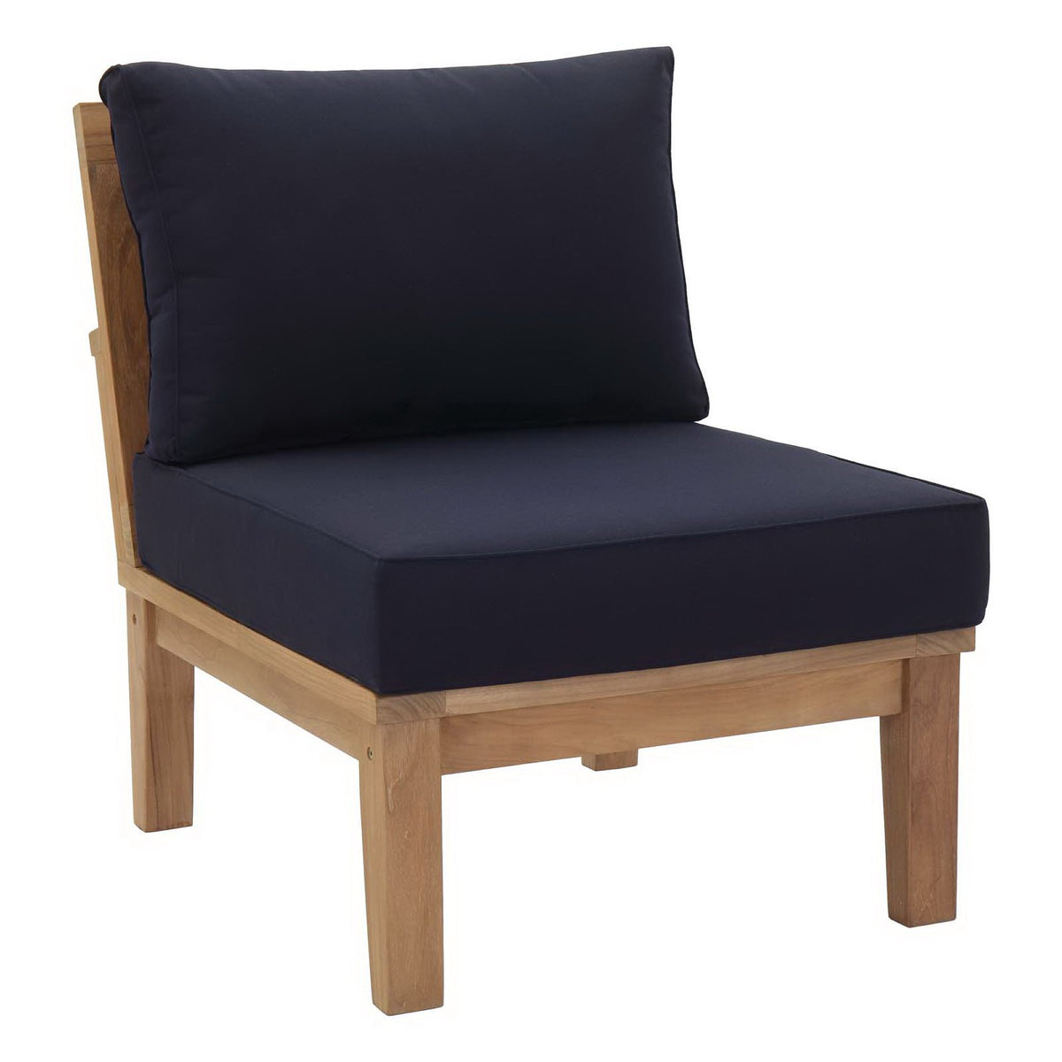 Marina 8 Piece Outdoor Patio Teak Set, Natural Navy - Model EEI-1817