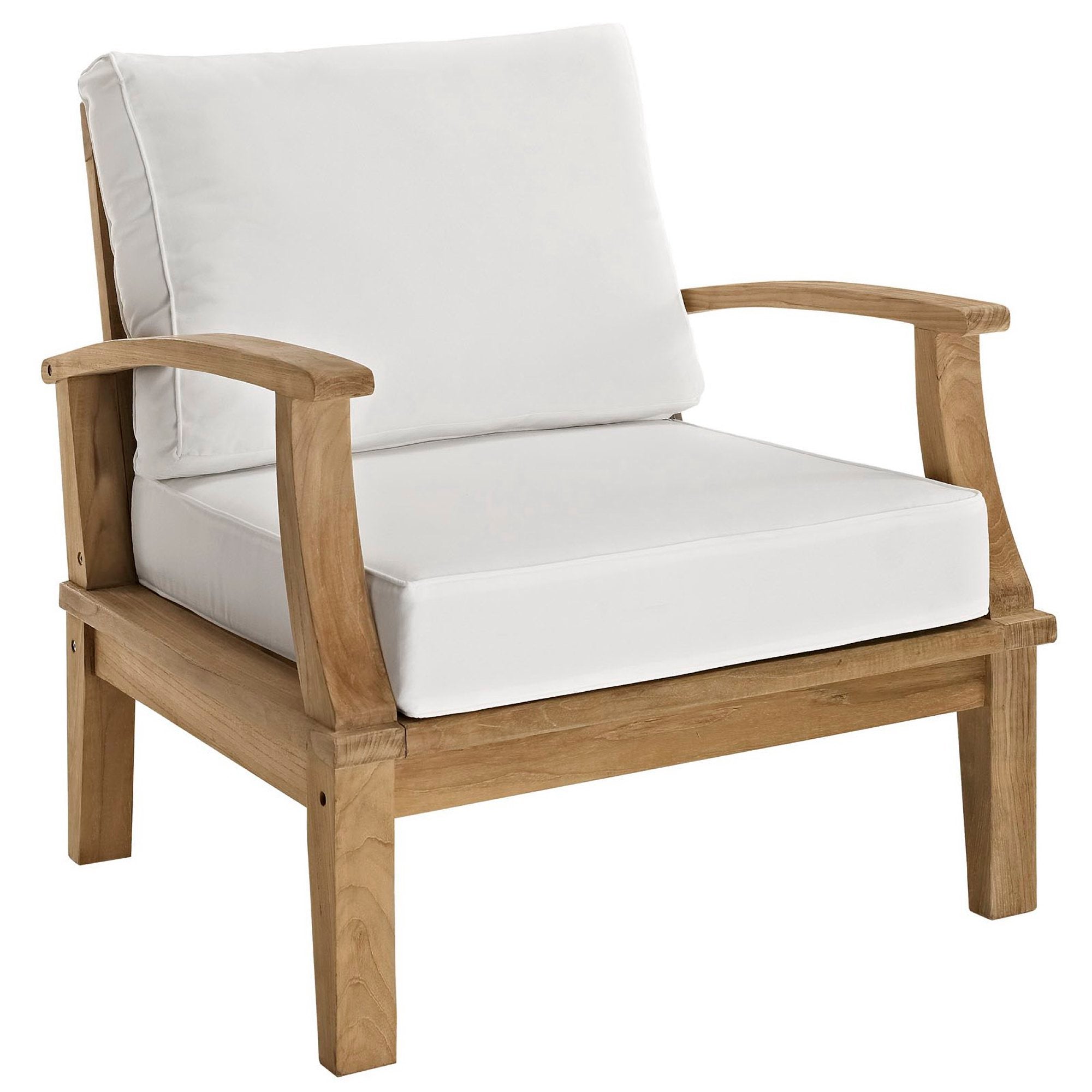 Marina 4 Piece Outdoor Patio Teak Set, Natural White