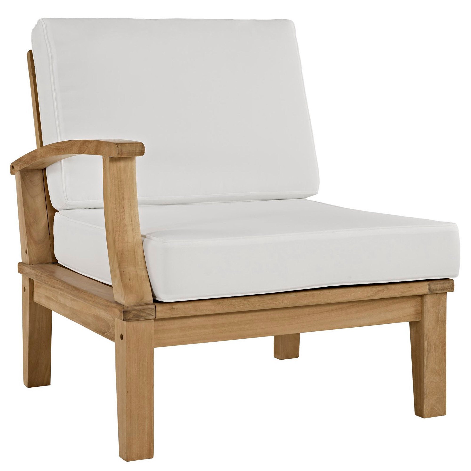 Marina 4 Piece Outdoor Patio Teak Set, Natural White