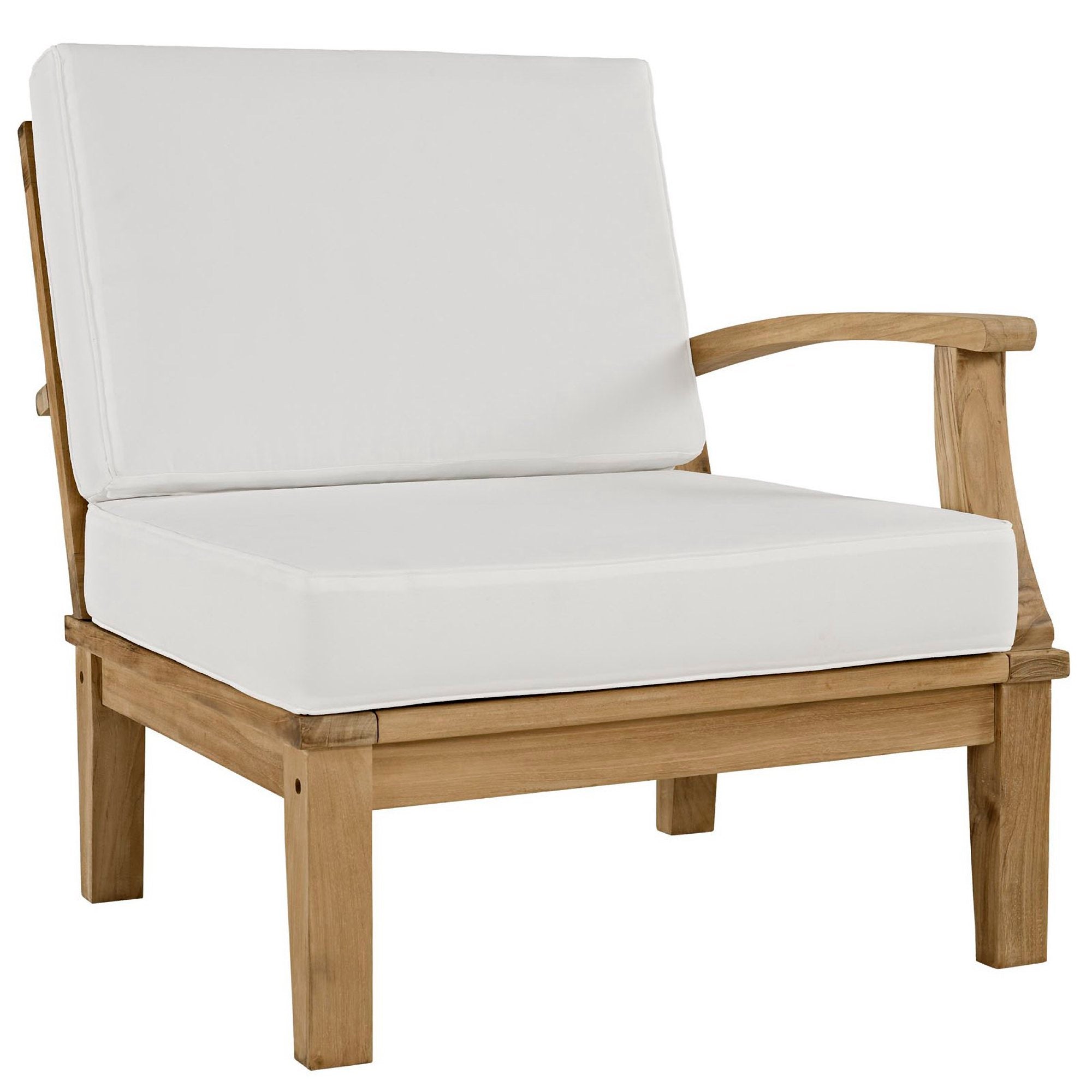 Marina 4 Piece Outdoor Patio Teak Set, Natural White