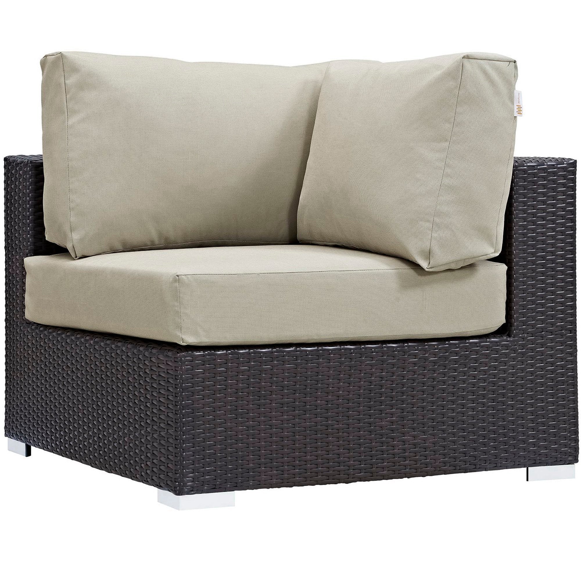 Convene Outdoor Patio Corner, Espresso Beige