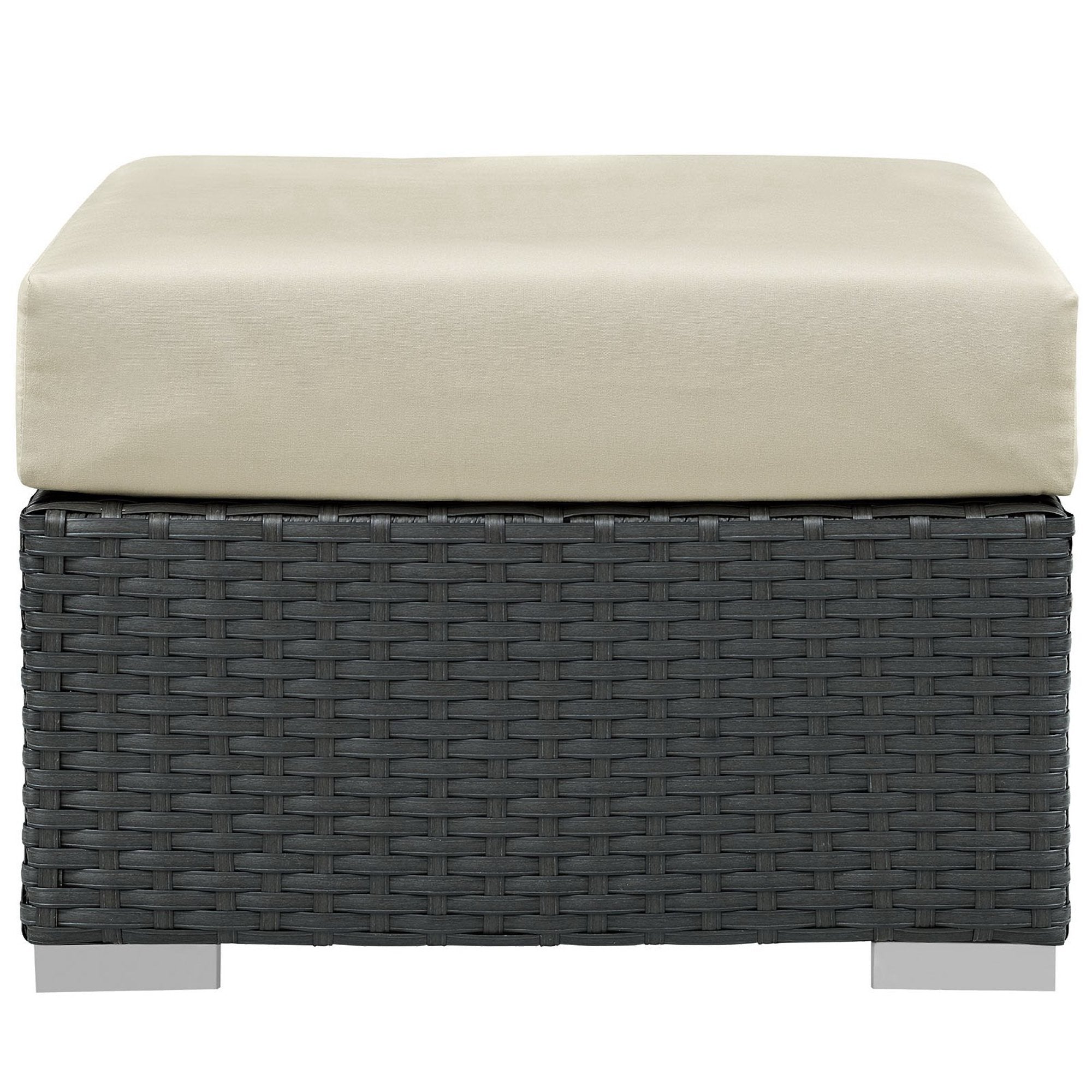 Sojourn Outdoor Patio Sunbrella® Ottoman, Canvas Antique Beige