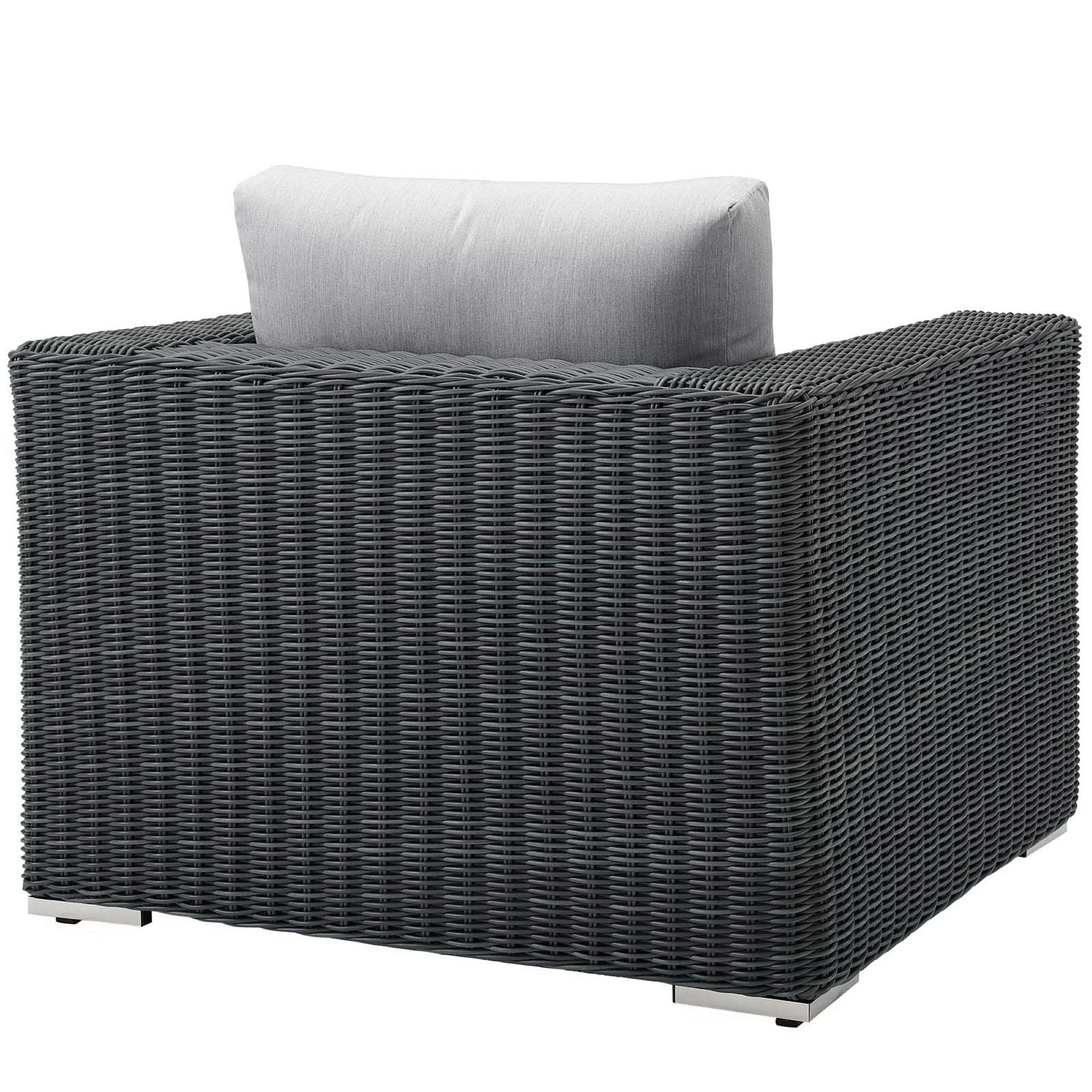 Summon Outdoor Patio Fabric Sunbrella® Armchair, Canvas Gray