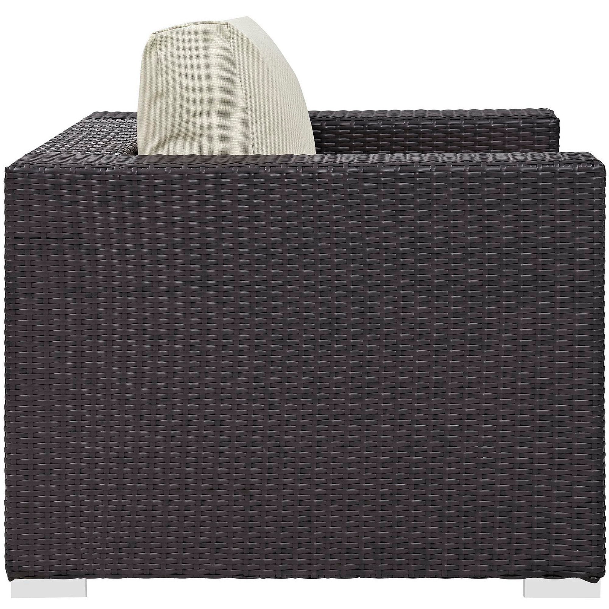 Convene Outdoor Patio Armchair, Espresso Beige