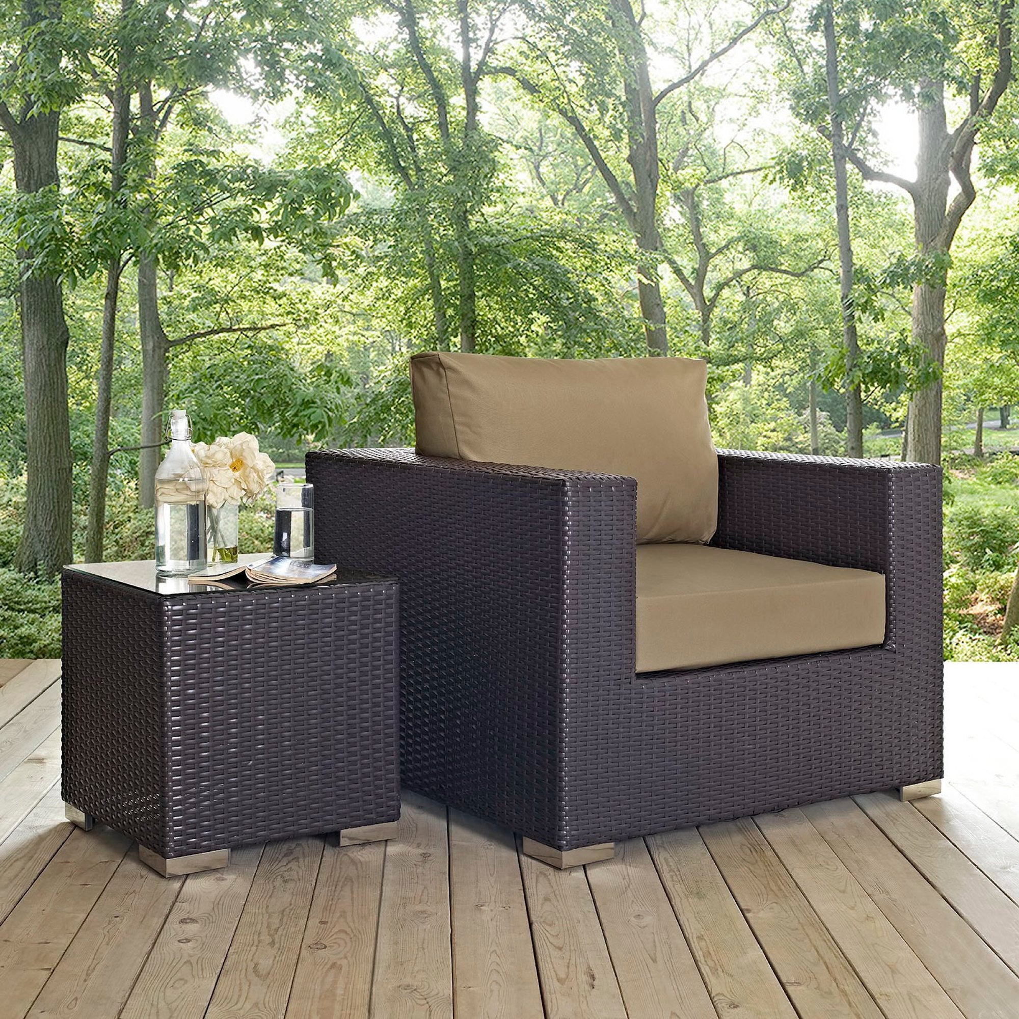 Convene Outdoor Patio Armchair, Espresso Mocha