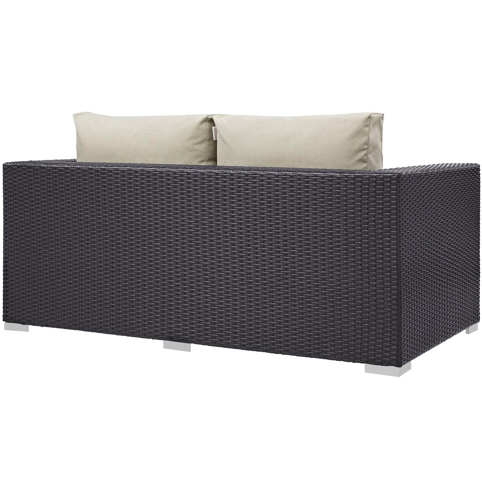 Convene Outdoor Patio Loveseat, Espresso Beige