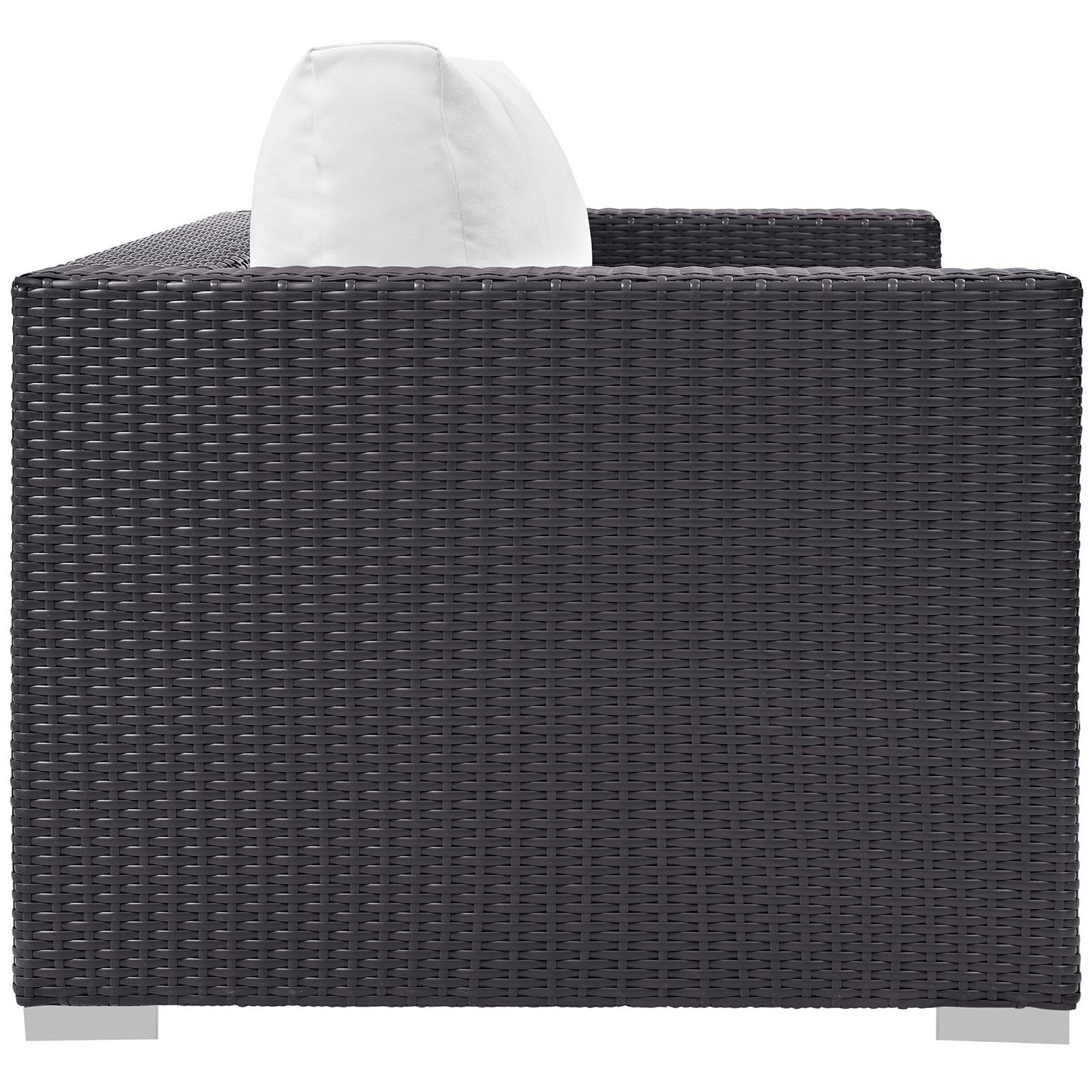 Convene Outdoor Patio Loveseat, Espresso White