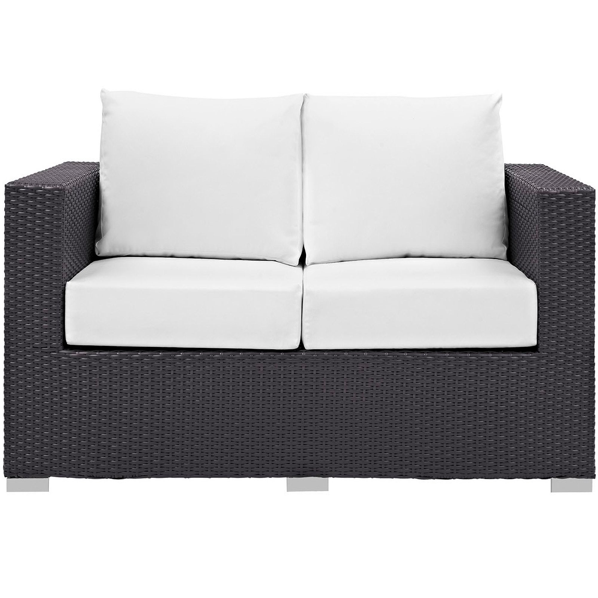 Convene Outdoor Patio Loveseat, Espresso White