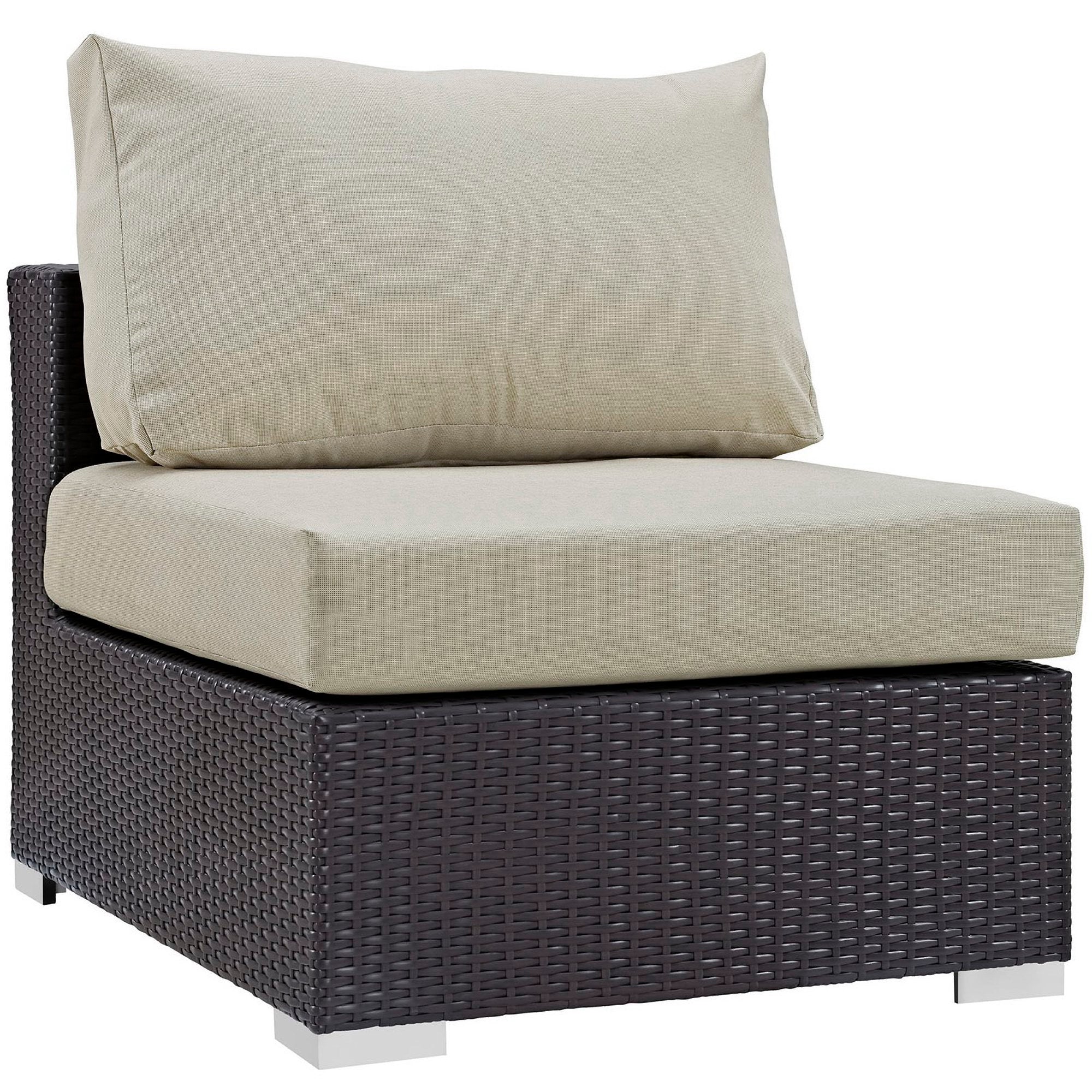 Convene Outdoor Patio Armless, Espresso Beige