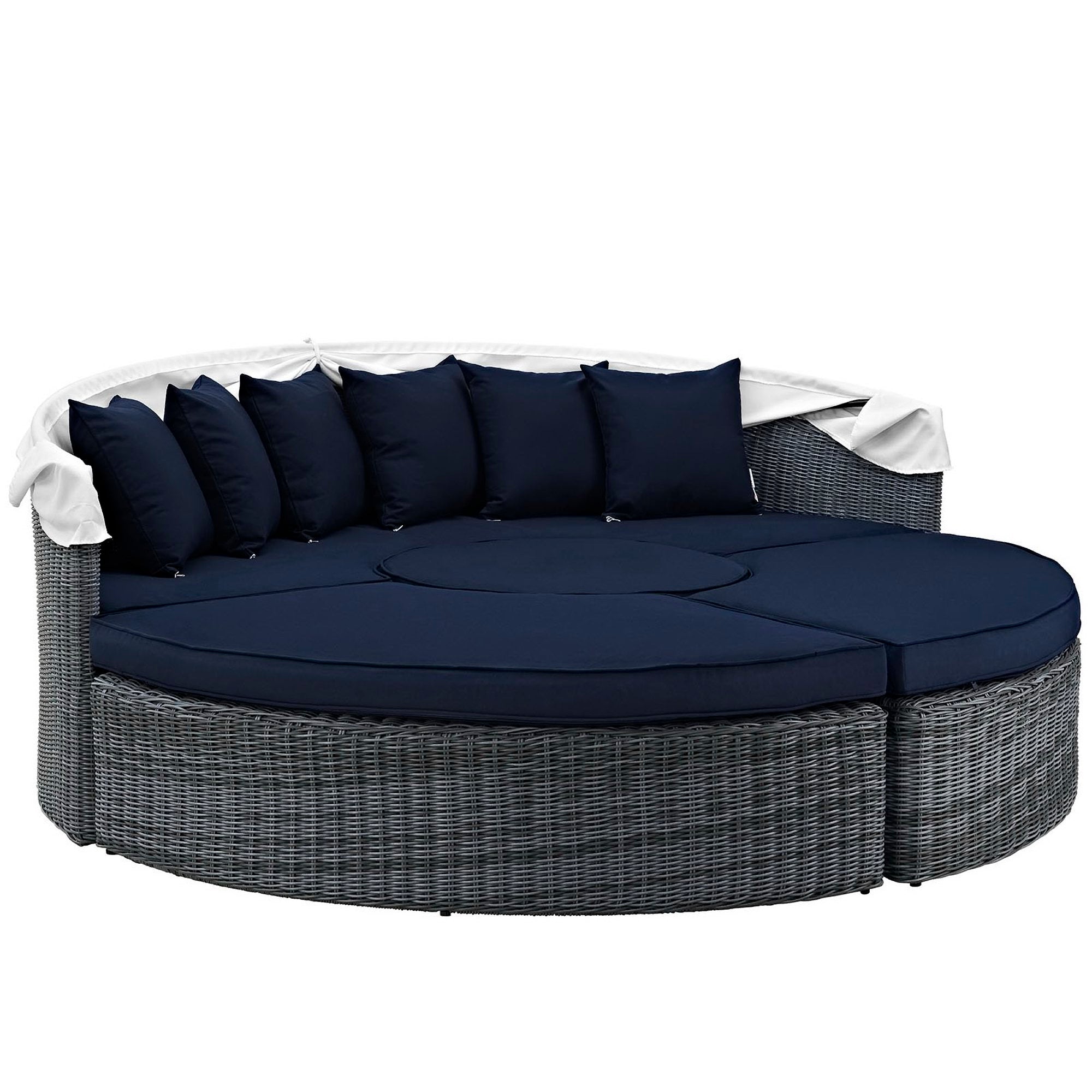 Summon Canopy Outdoor Patio Sunbrella® Daybed, Canvas Navy