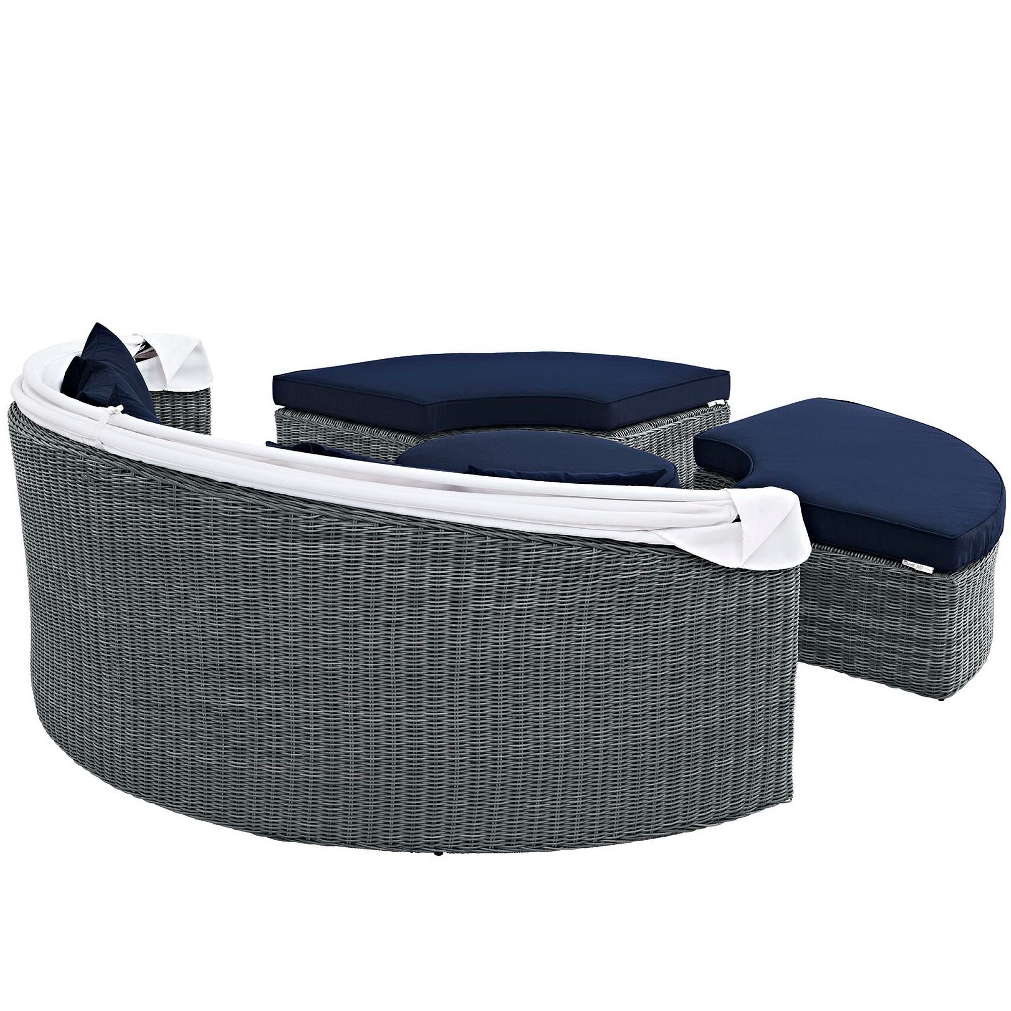 Summon Canopy Outdoor Patio Sunbrella® Daybed, Canvas Navy