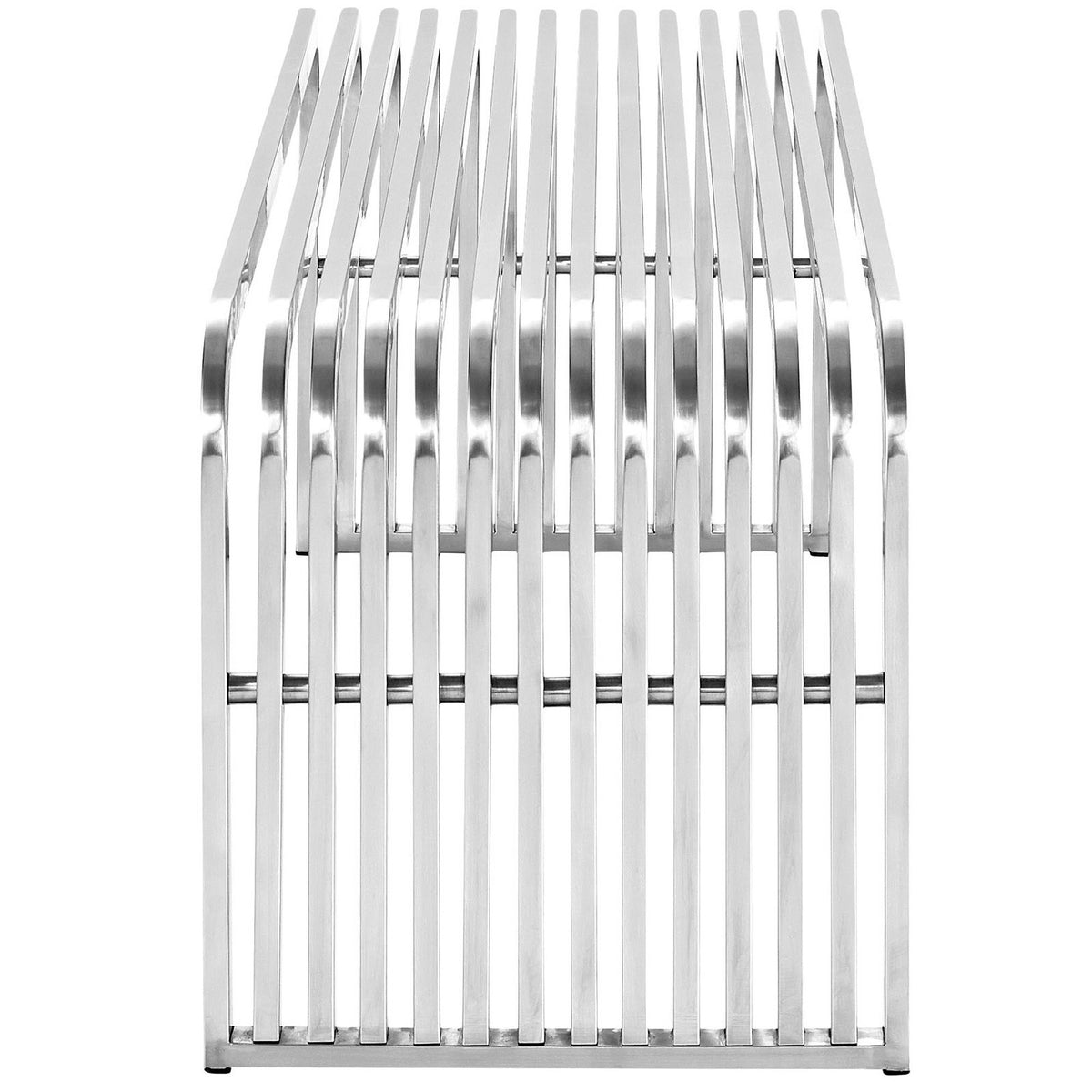 Pipe 47" Stainless Steel Bench, Silver