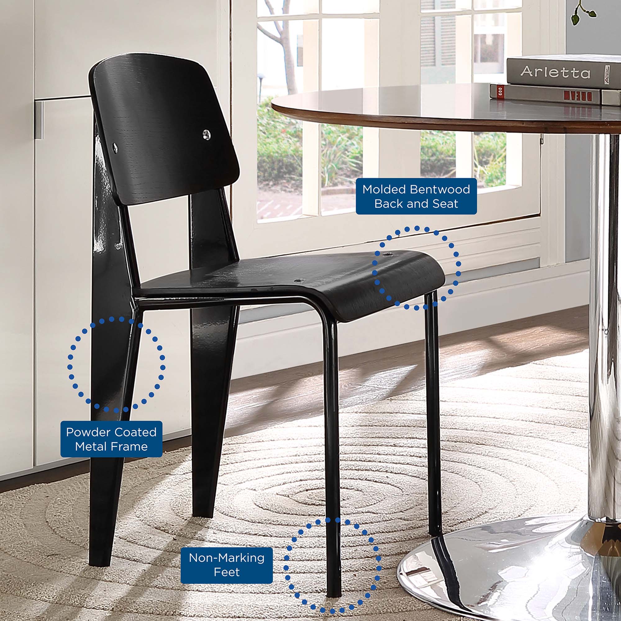 Cabin Dining Side Chair, Black Black