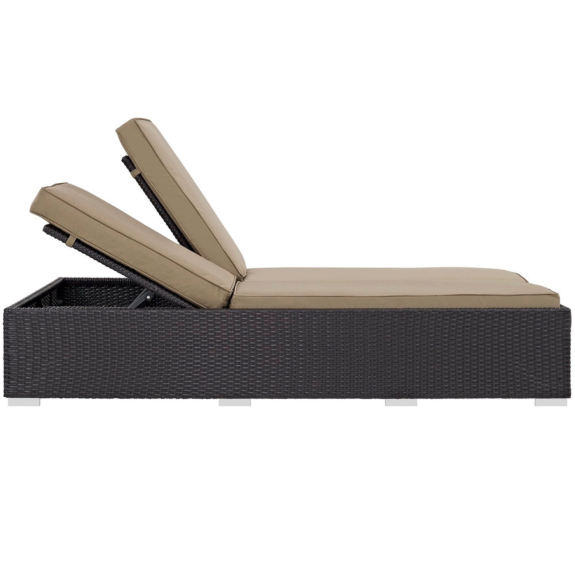 Convene Double Outdoor Patio Chaise, Espresso Mocha