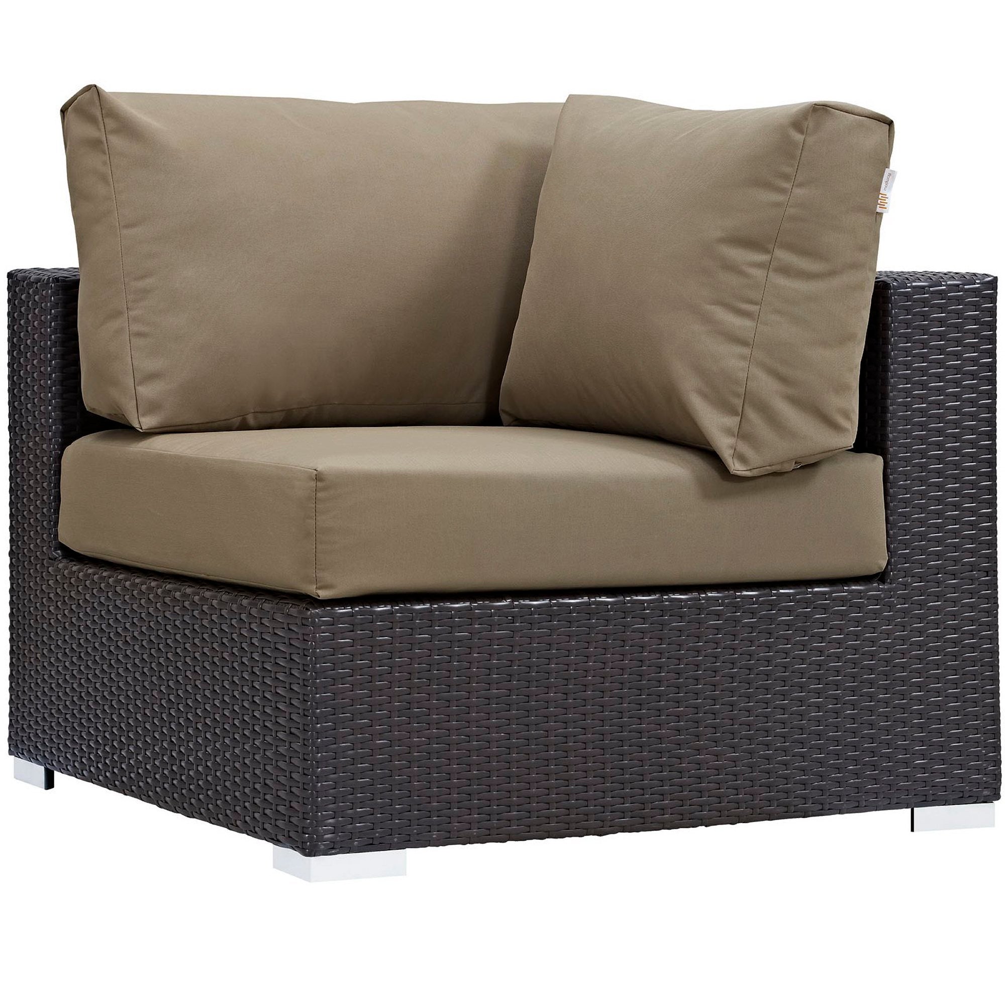 Convene 6 Piece Outdoor Patio Sectional Set, Espresso Mocha