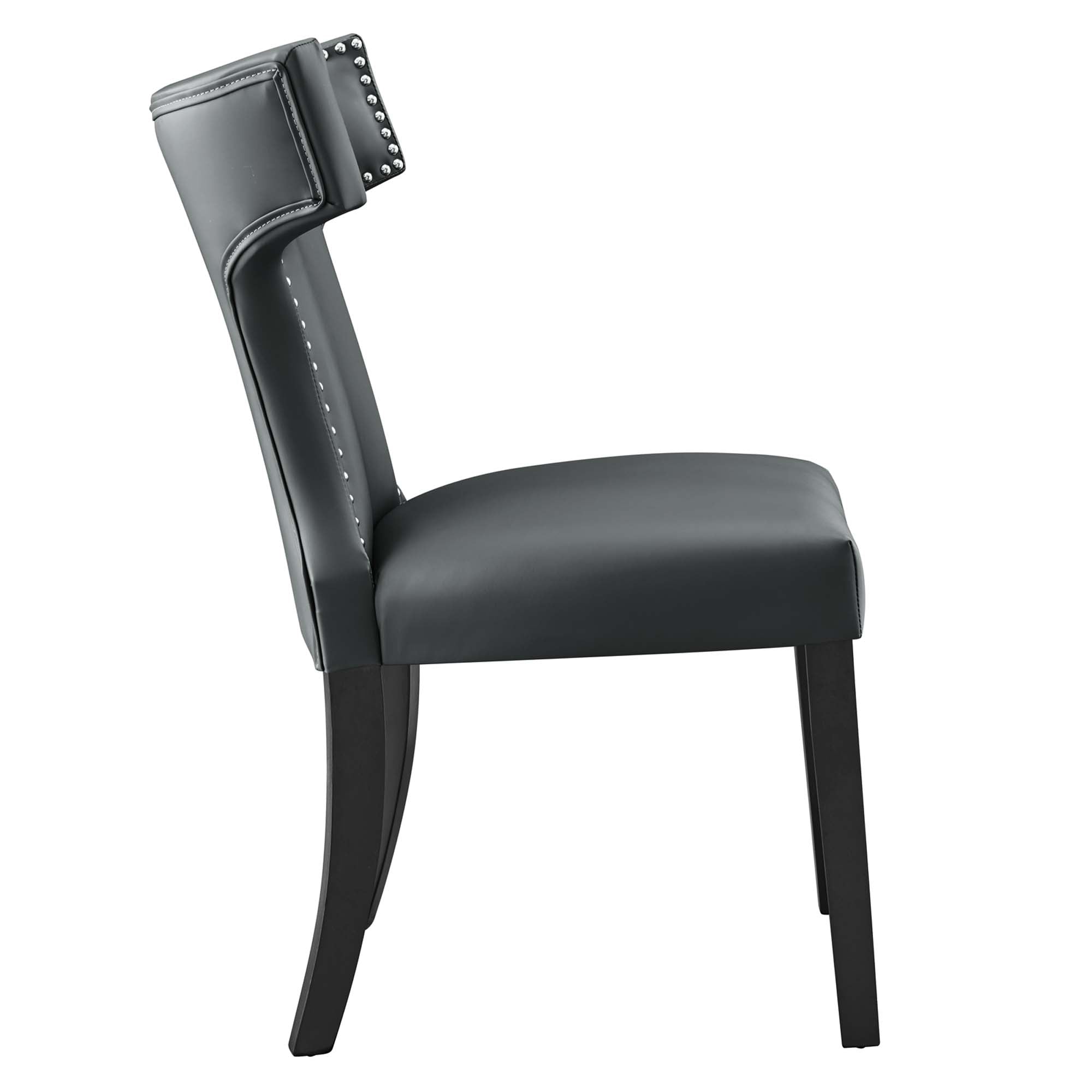 Curve Vegan Leather Dining Chair, Gray