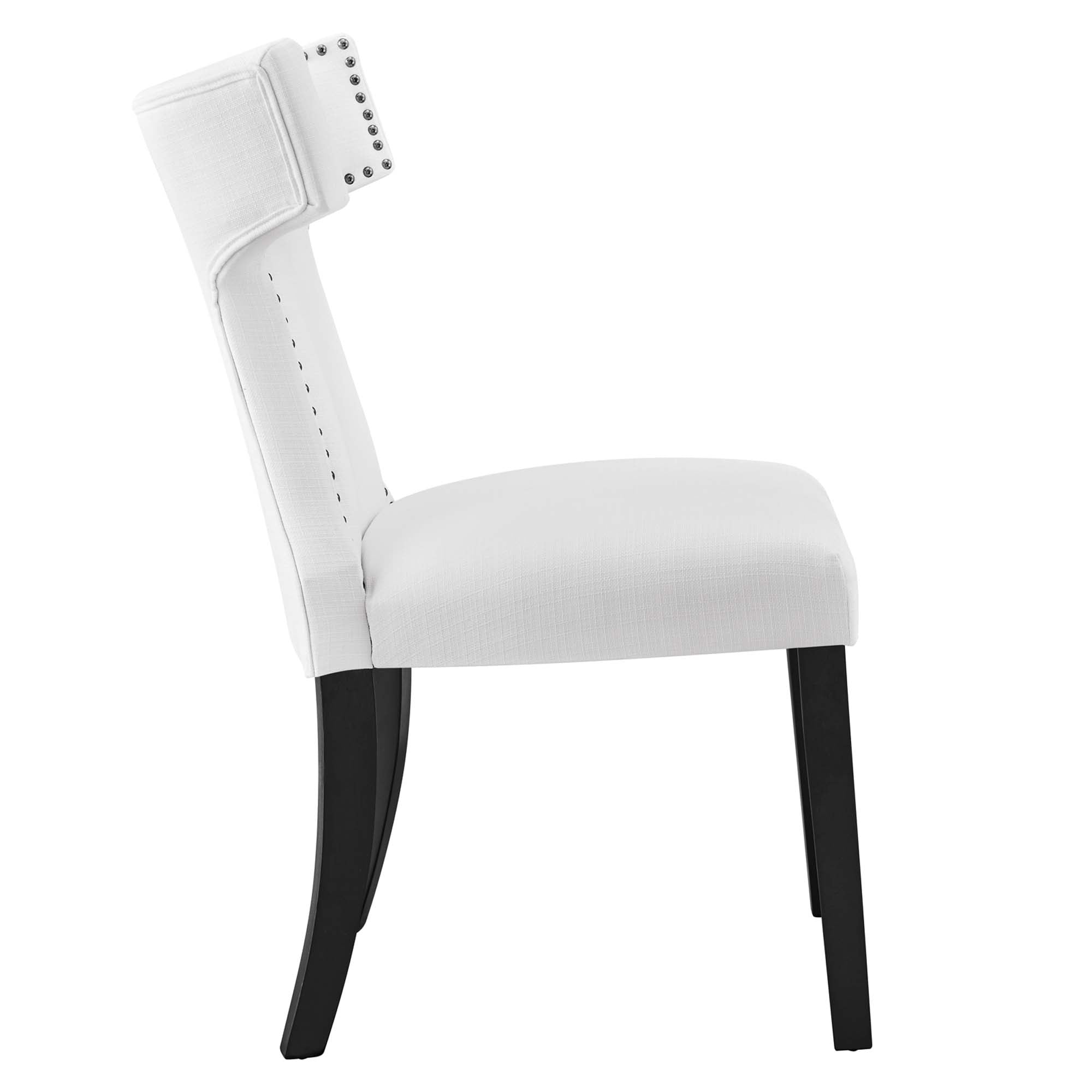 Curve Fabric Dining Chair, White