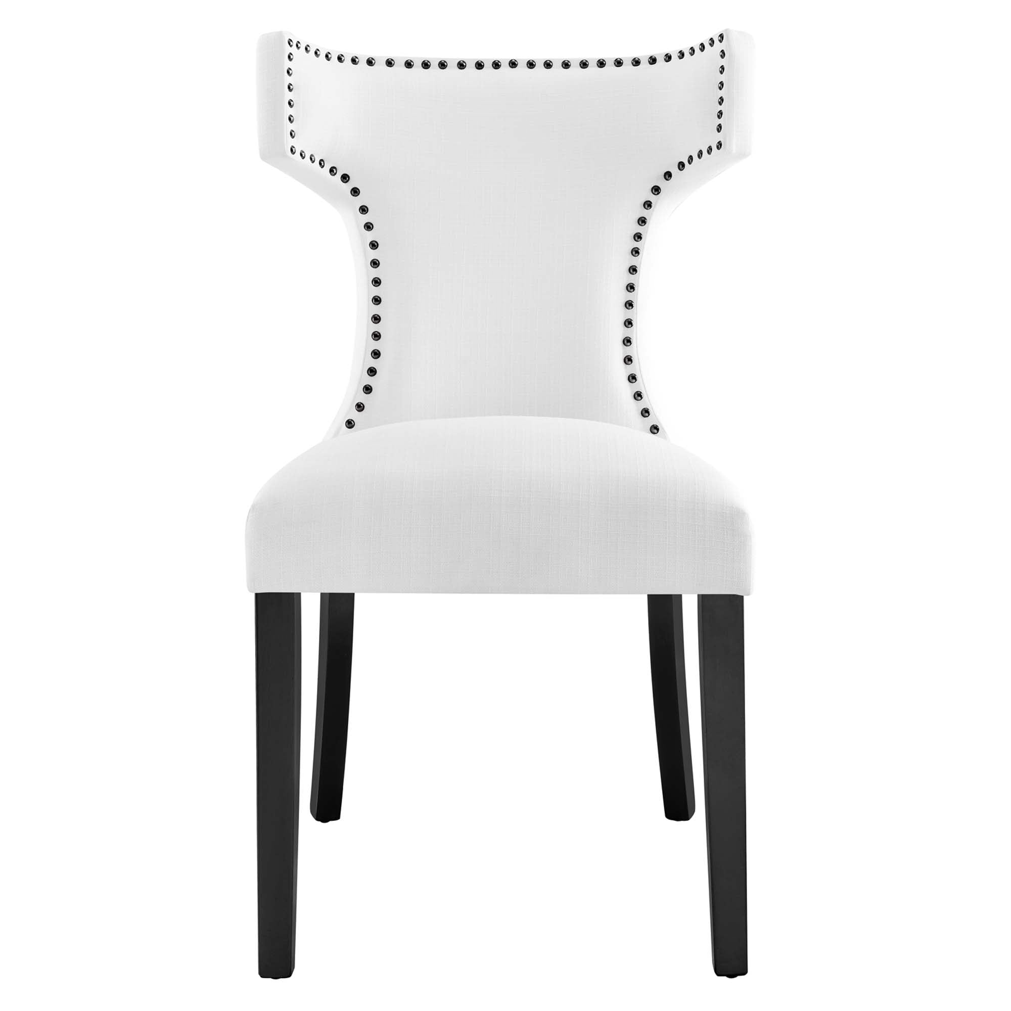 Curve Fabric Dining Chair, White