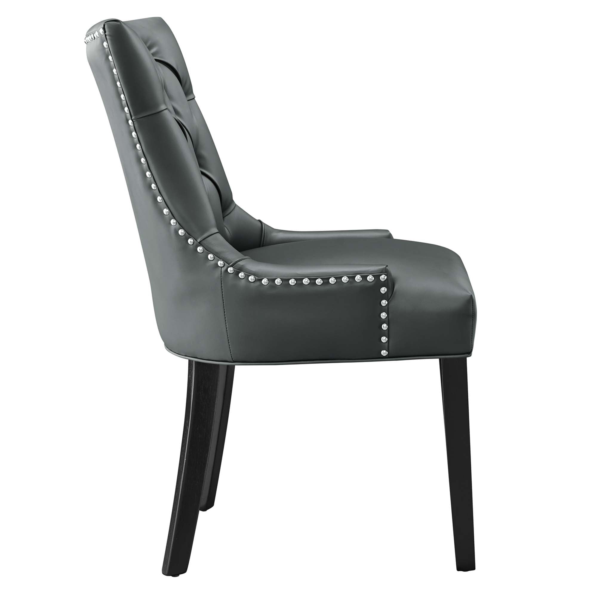 Regent Tufted Vegan Leather Dining Chair, Gray