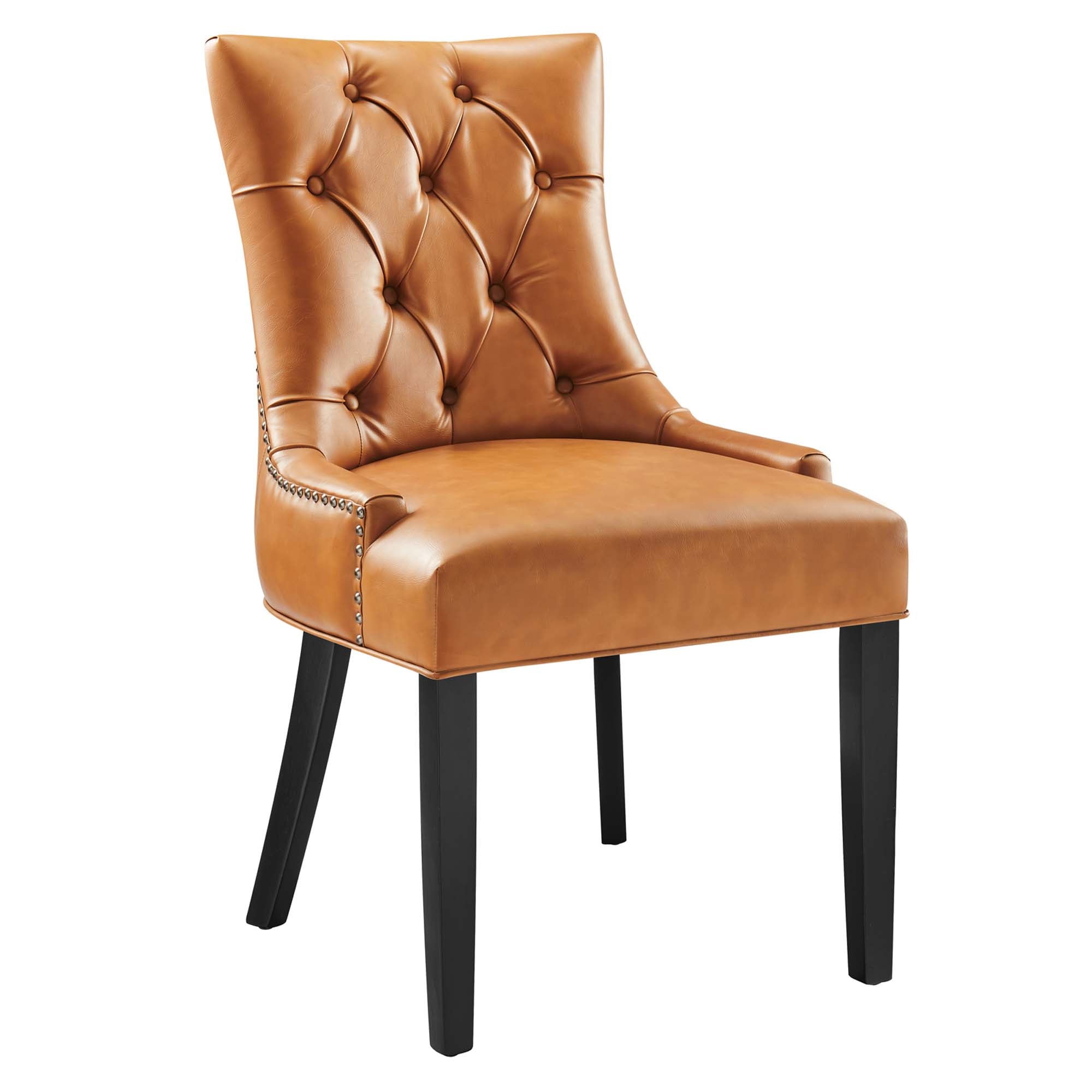 Regent Tufted Vegan Leather Dining Chair, Tan