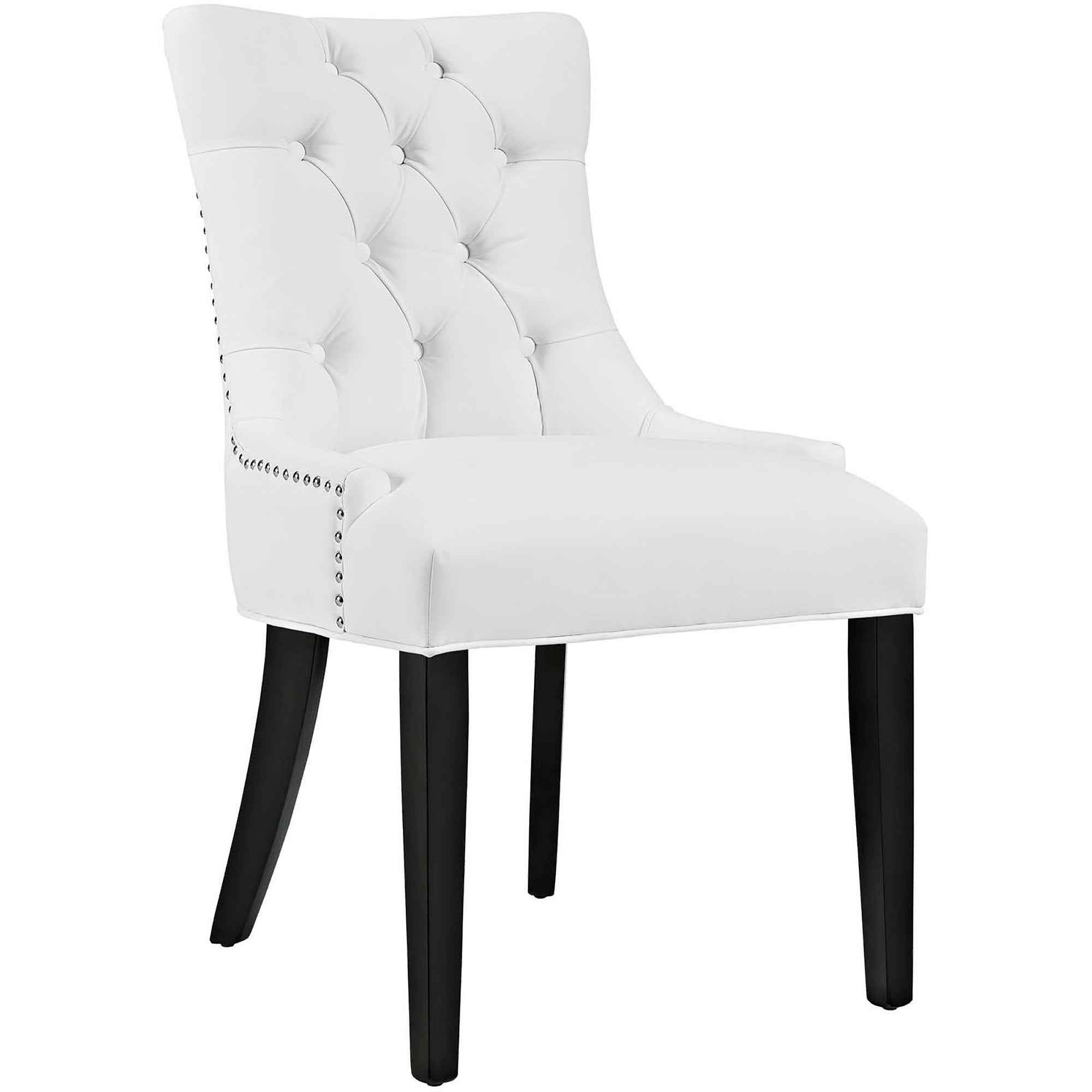 Regent Tufted Vegan Leather Dining Chair, White