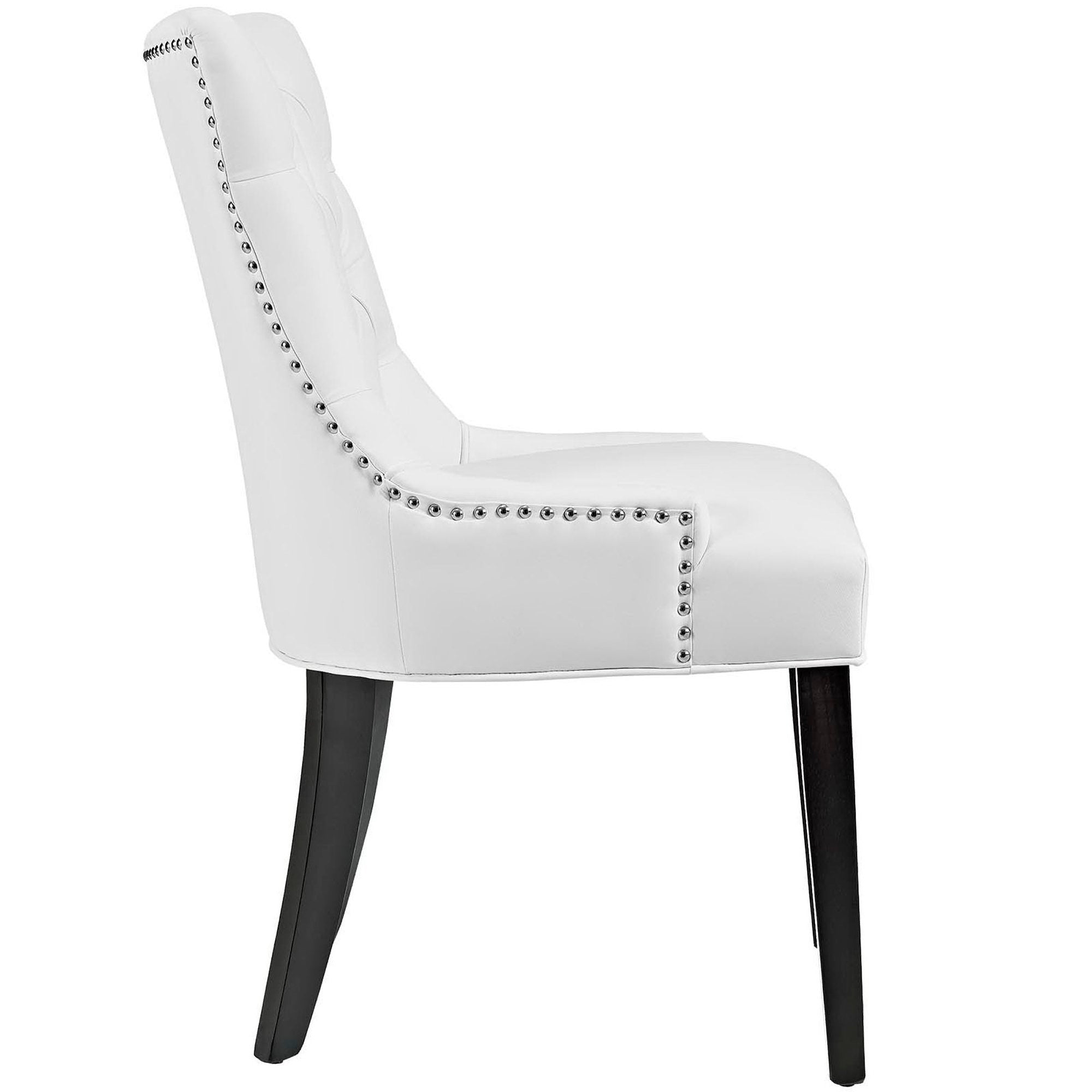 Regent Tufted Vegan Leather Dining Chair, White