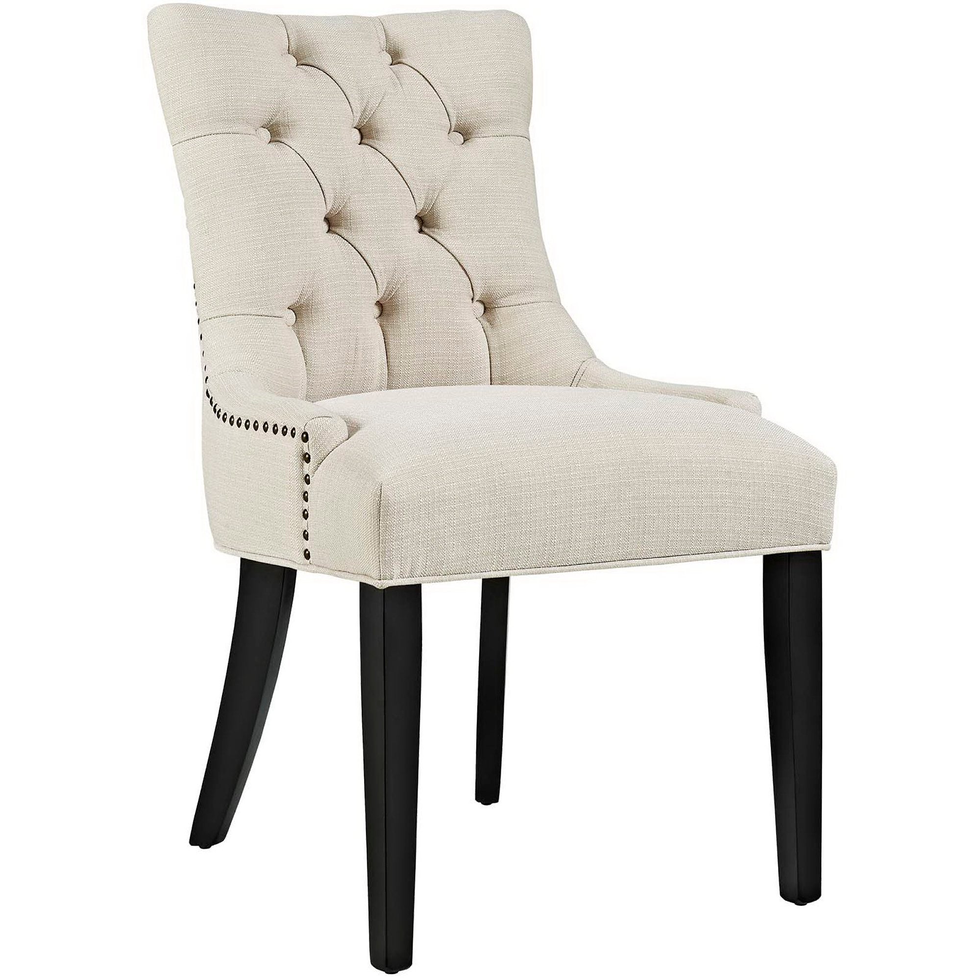 Regent Tufted Fabric Dining Chair, Beige
