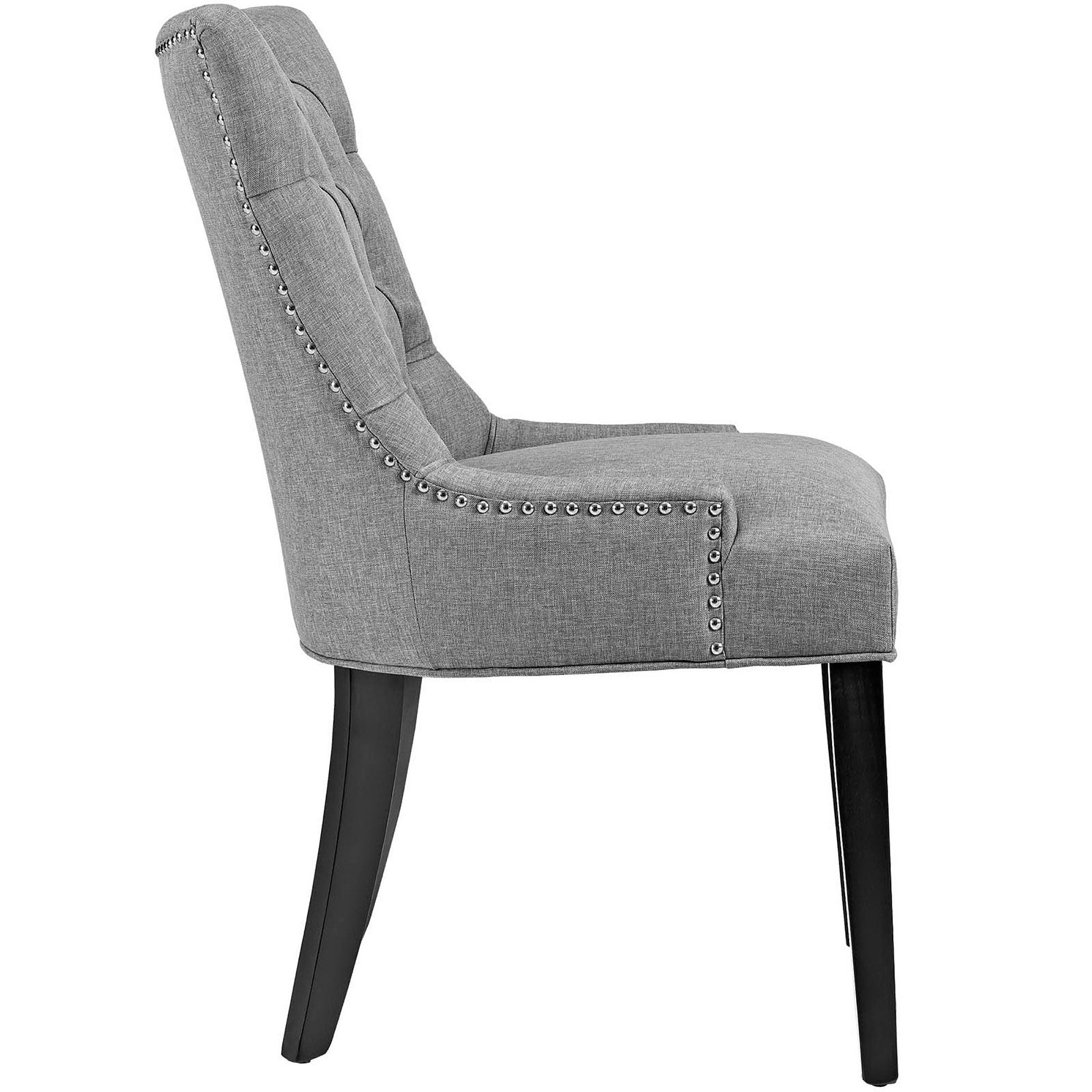 Regent Tufted Fabric Dining Chair, Light Gray
