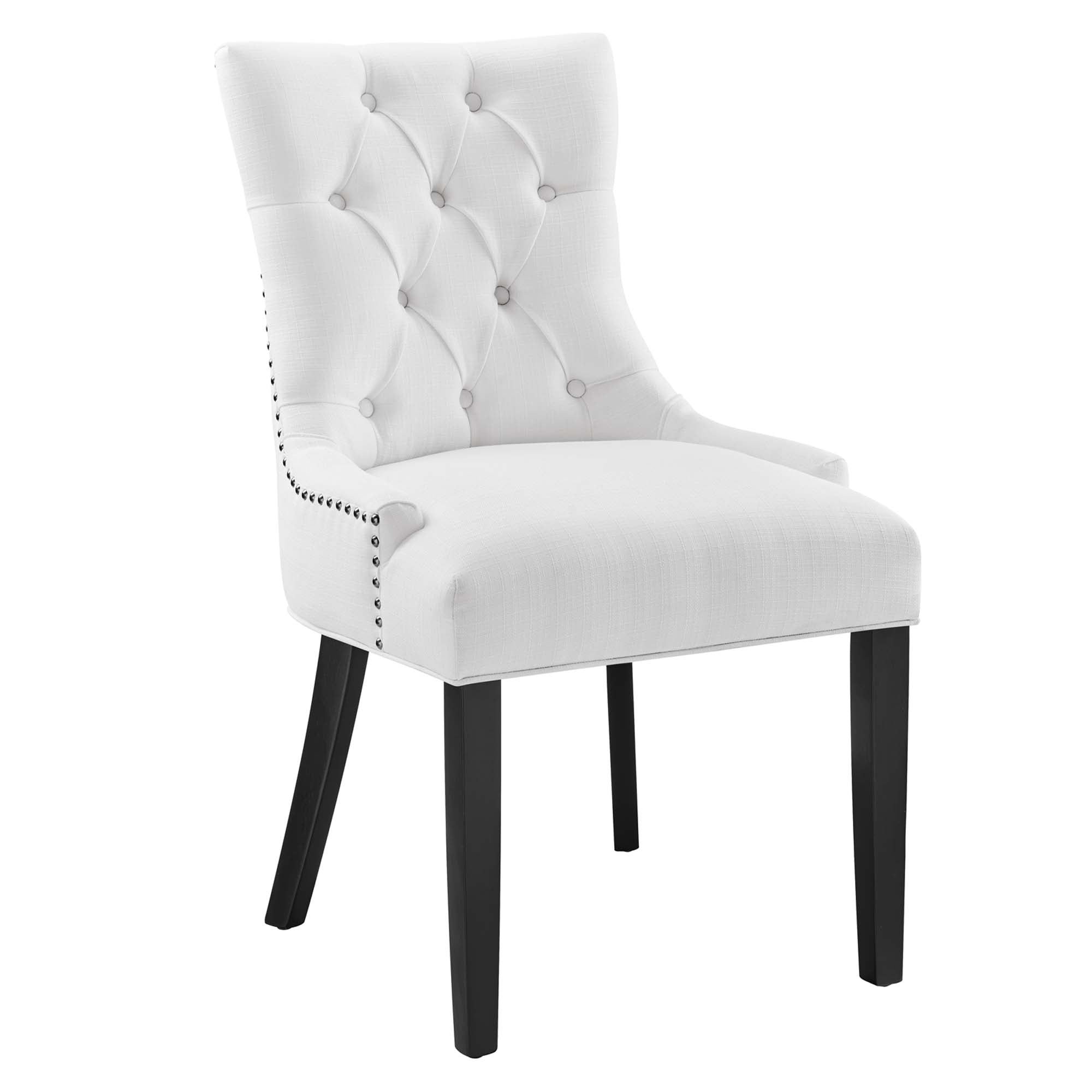 Regent Tufted Fabric Dining Chair, White