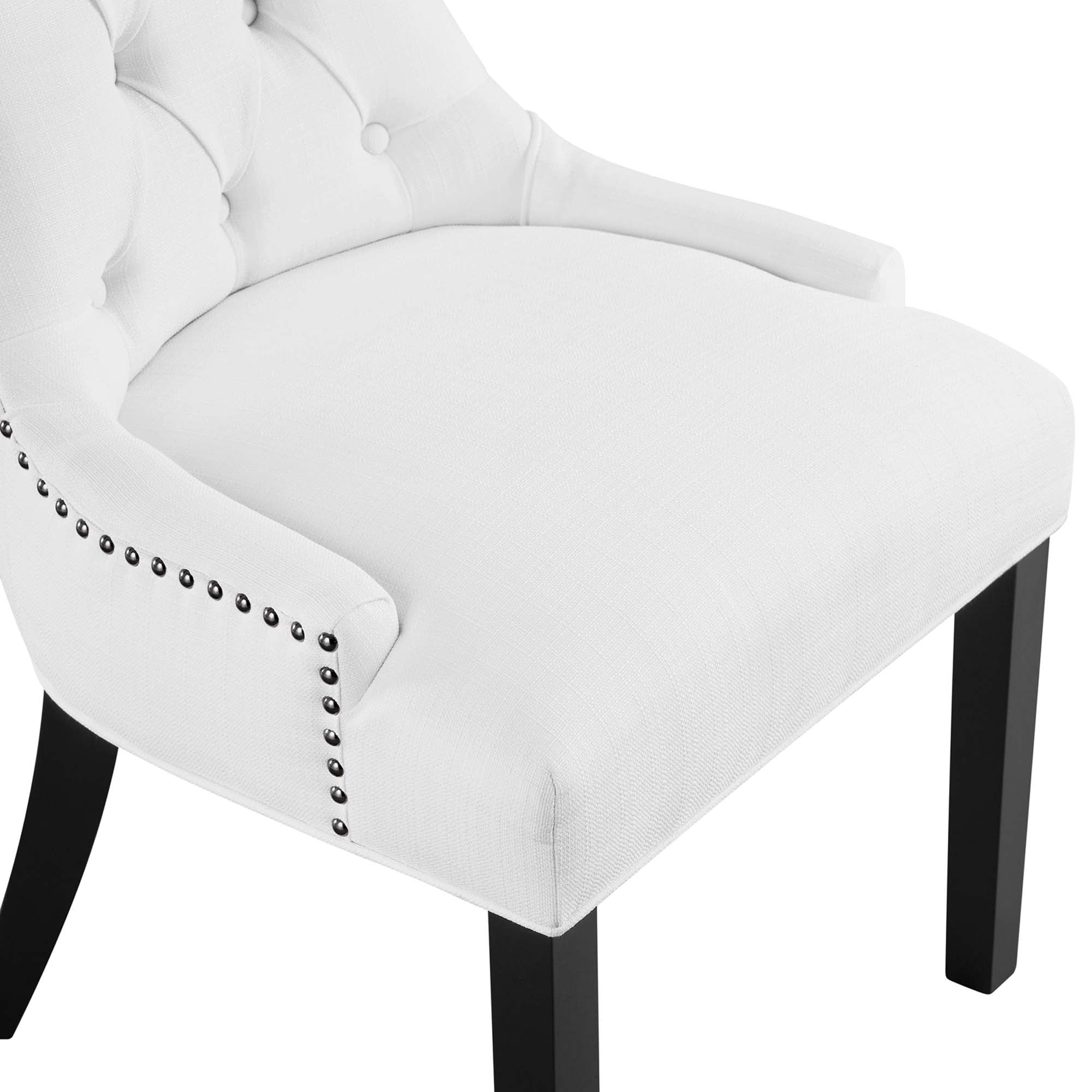 Regent Tufted Fabric Dining Chair, White