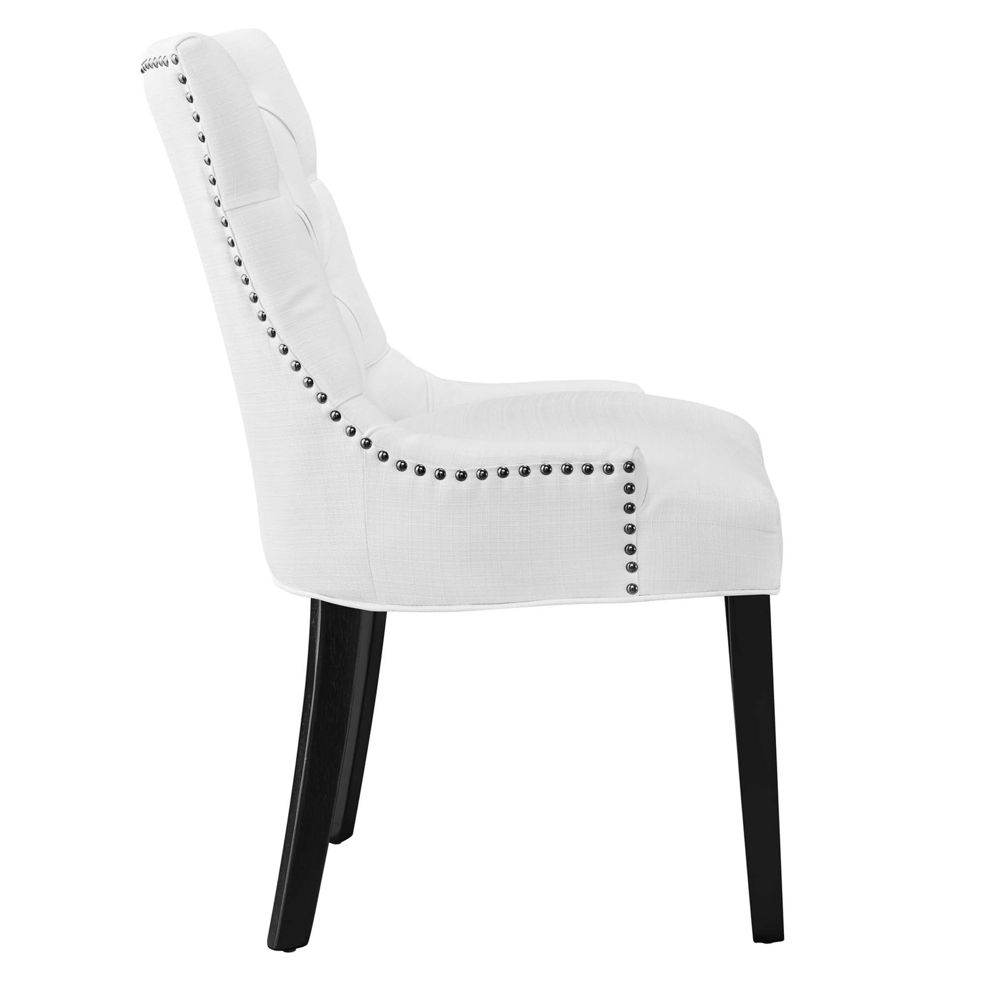 Regent Tufted Fabric Dining Chair, White