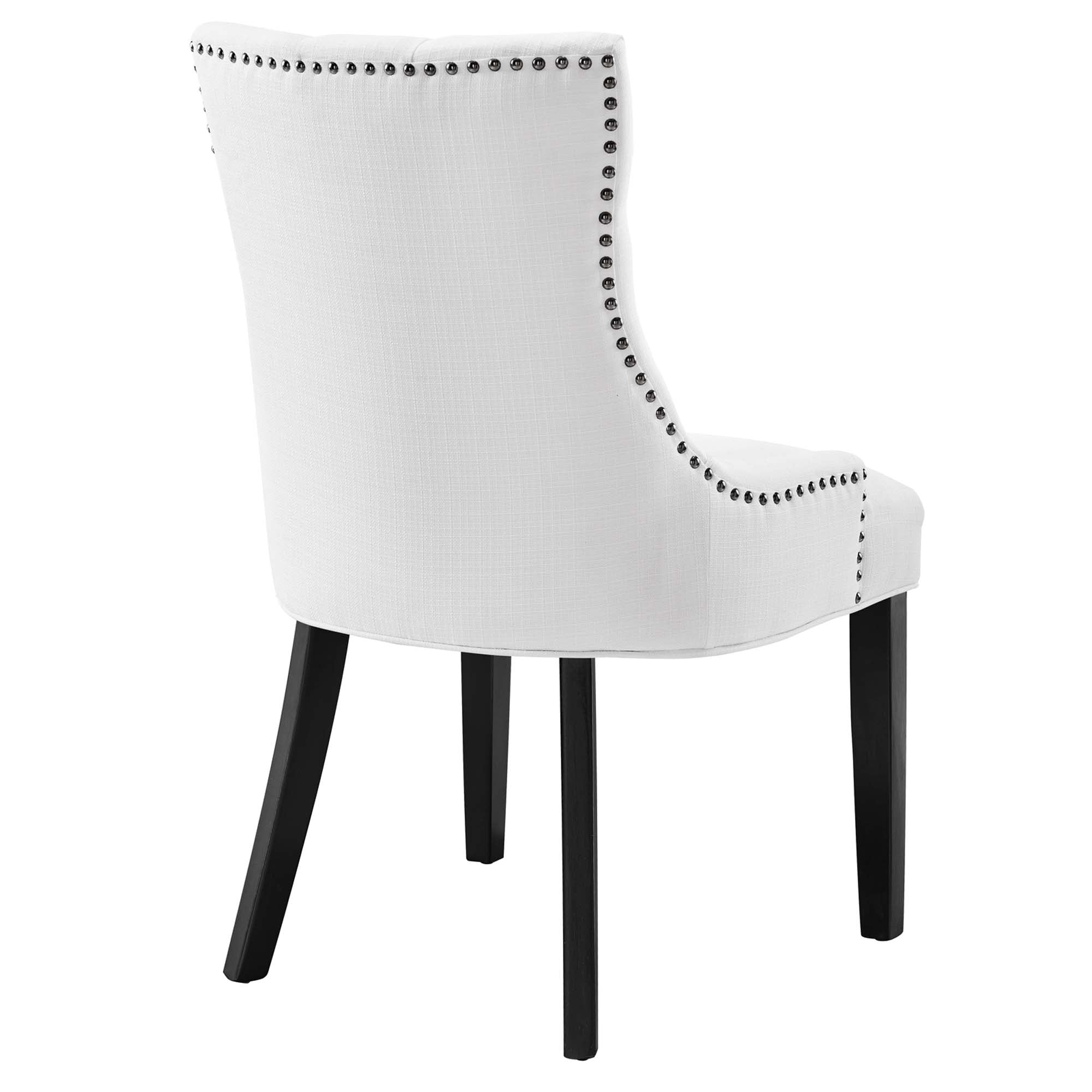 Regent Tufted Fabric Dining Chair, White