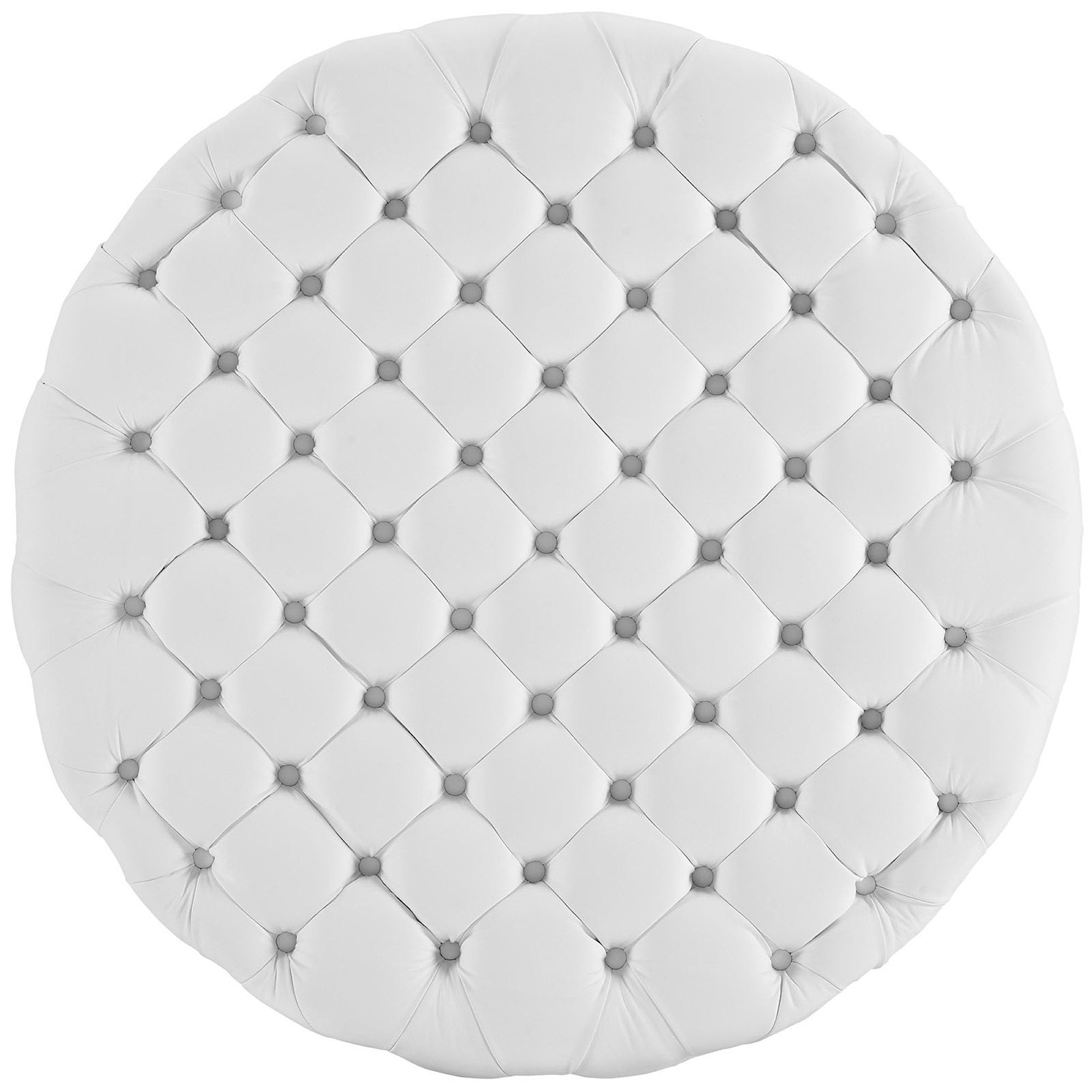 Amour Upholstered Vinyl Ottoman, White