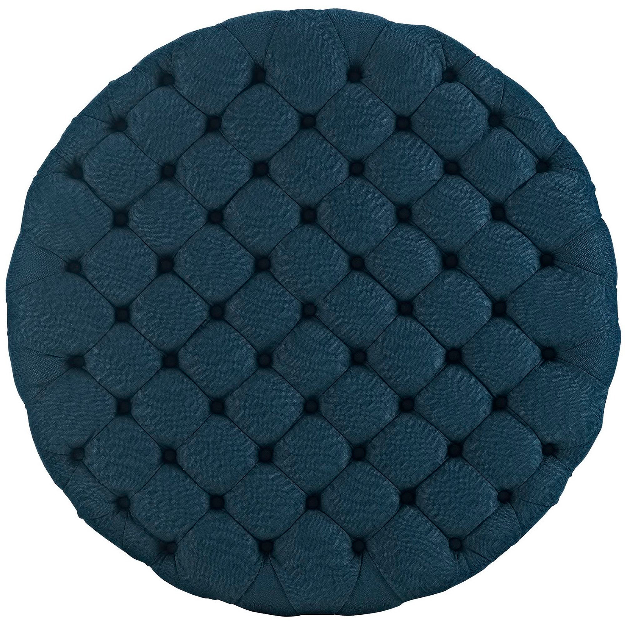 Amour Upholstered Fabric Ottoman, Azure