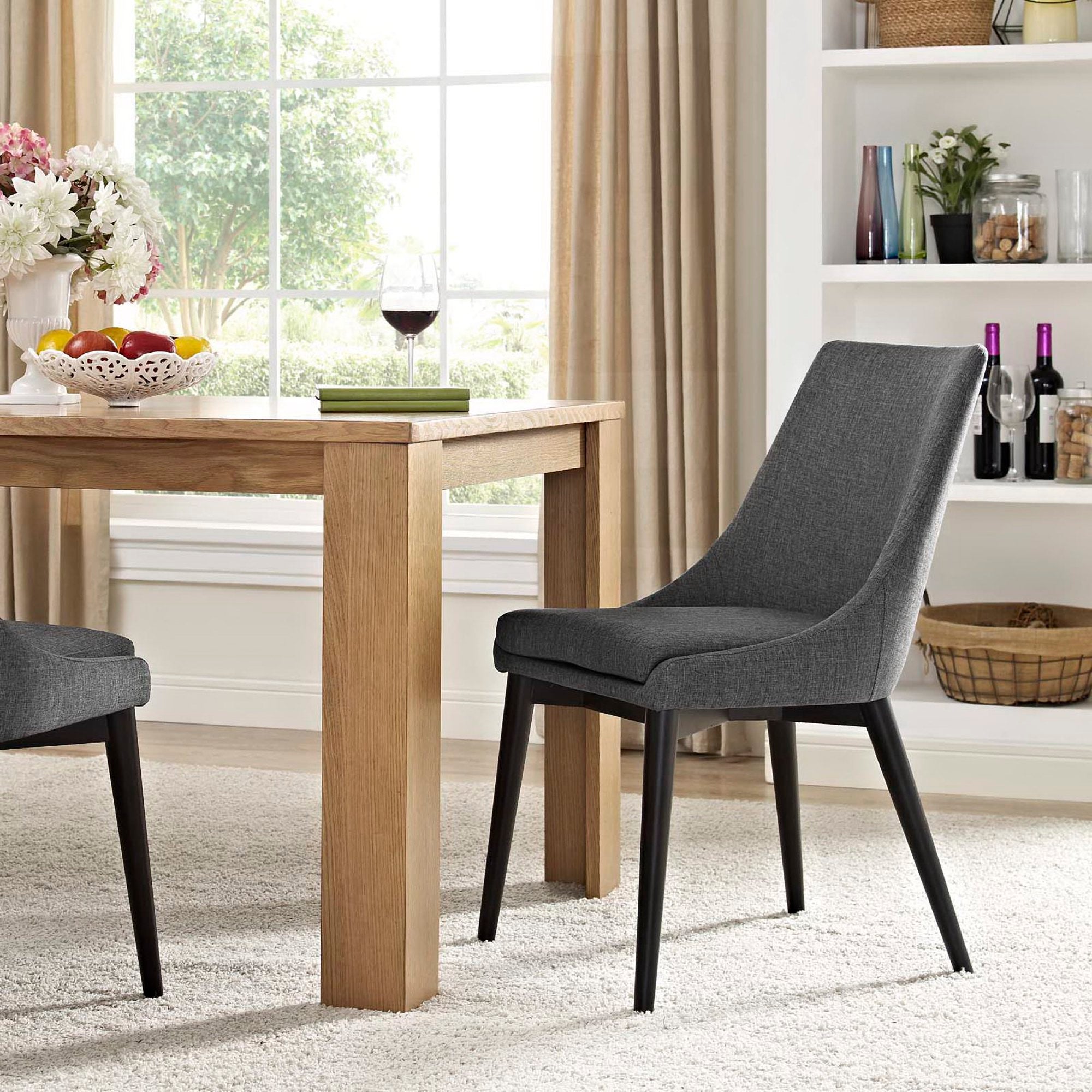 Viscount Fabric Dining Chair, Gray