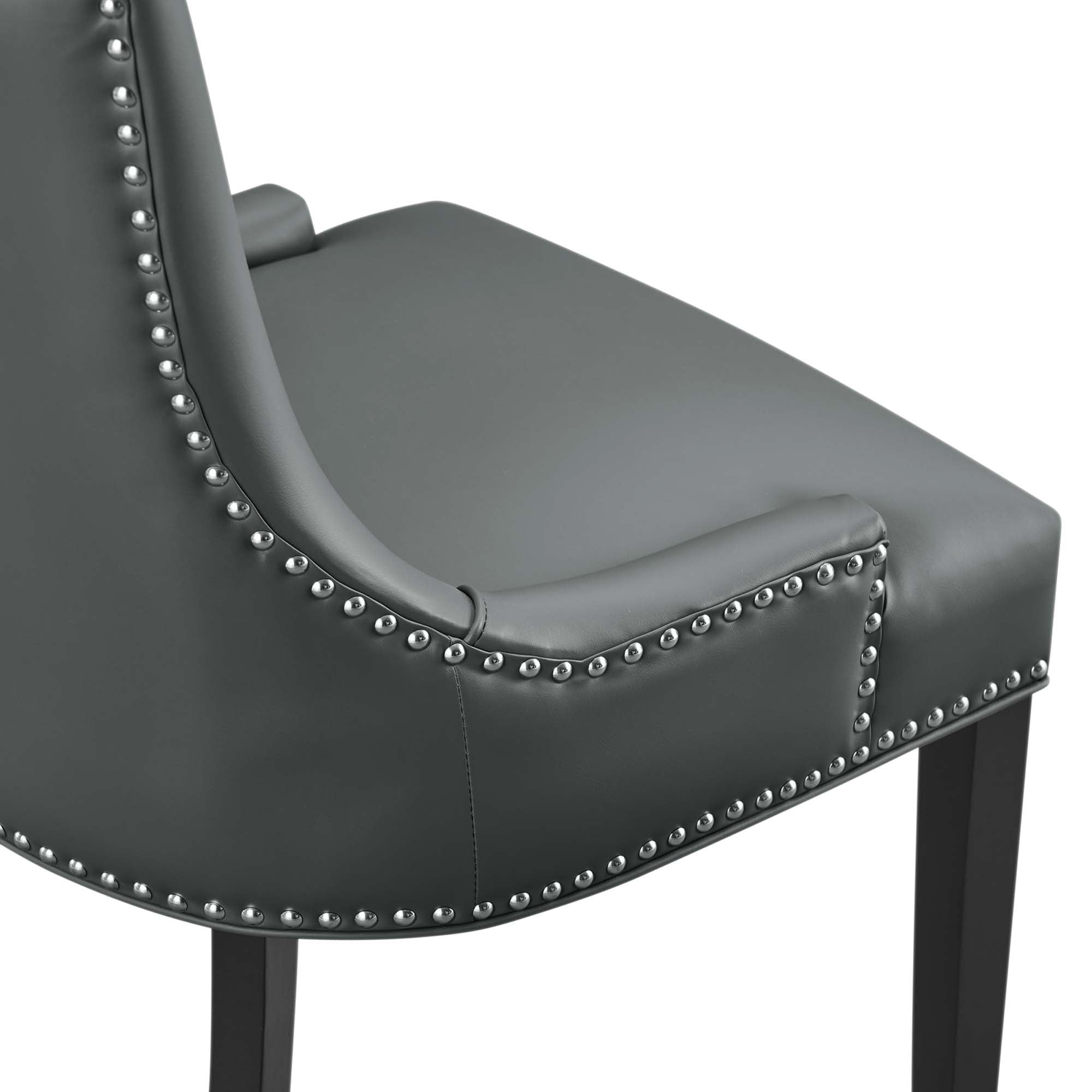 Marquis Vegan Leather Dining Chair, Gray