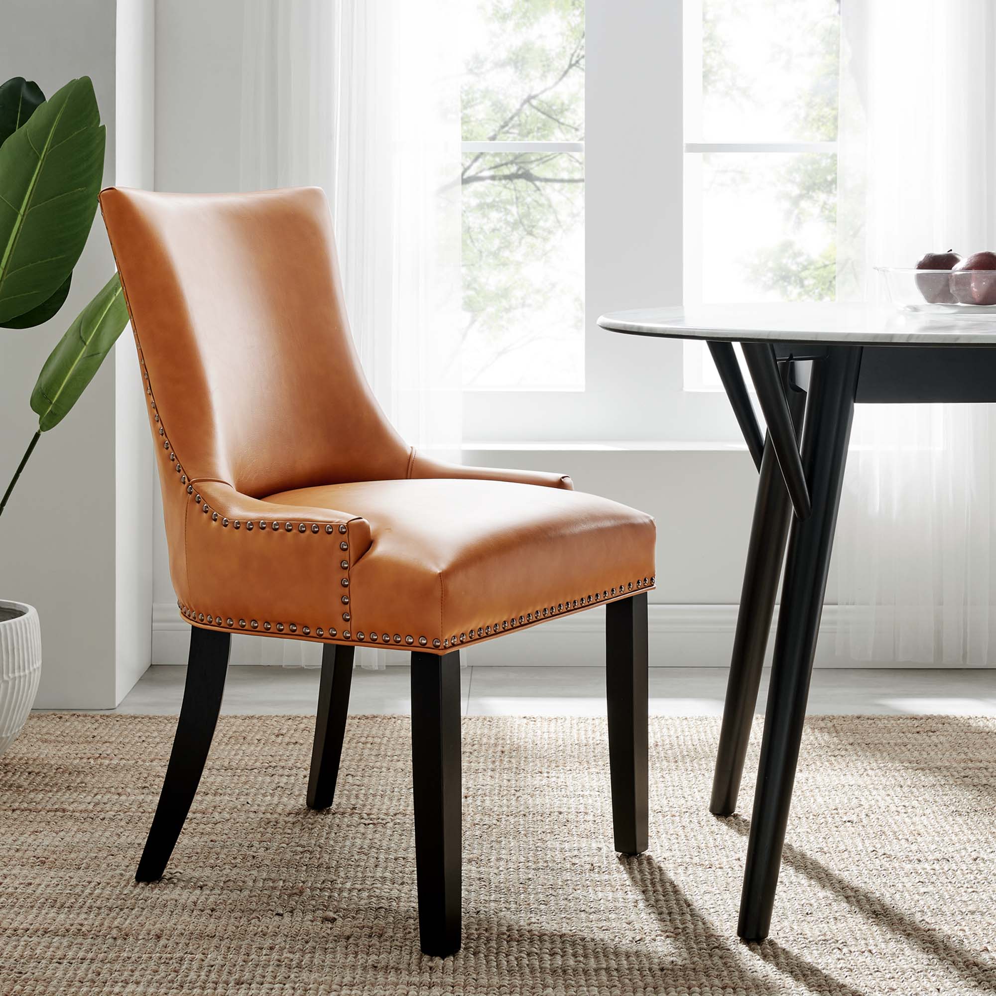 Marquis Vegan Leather Dining Chair, Tan