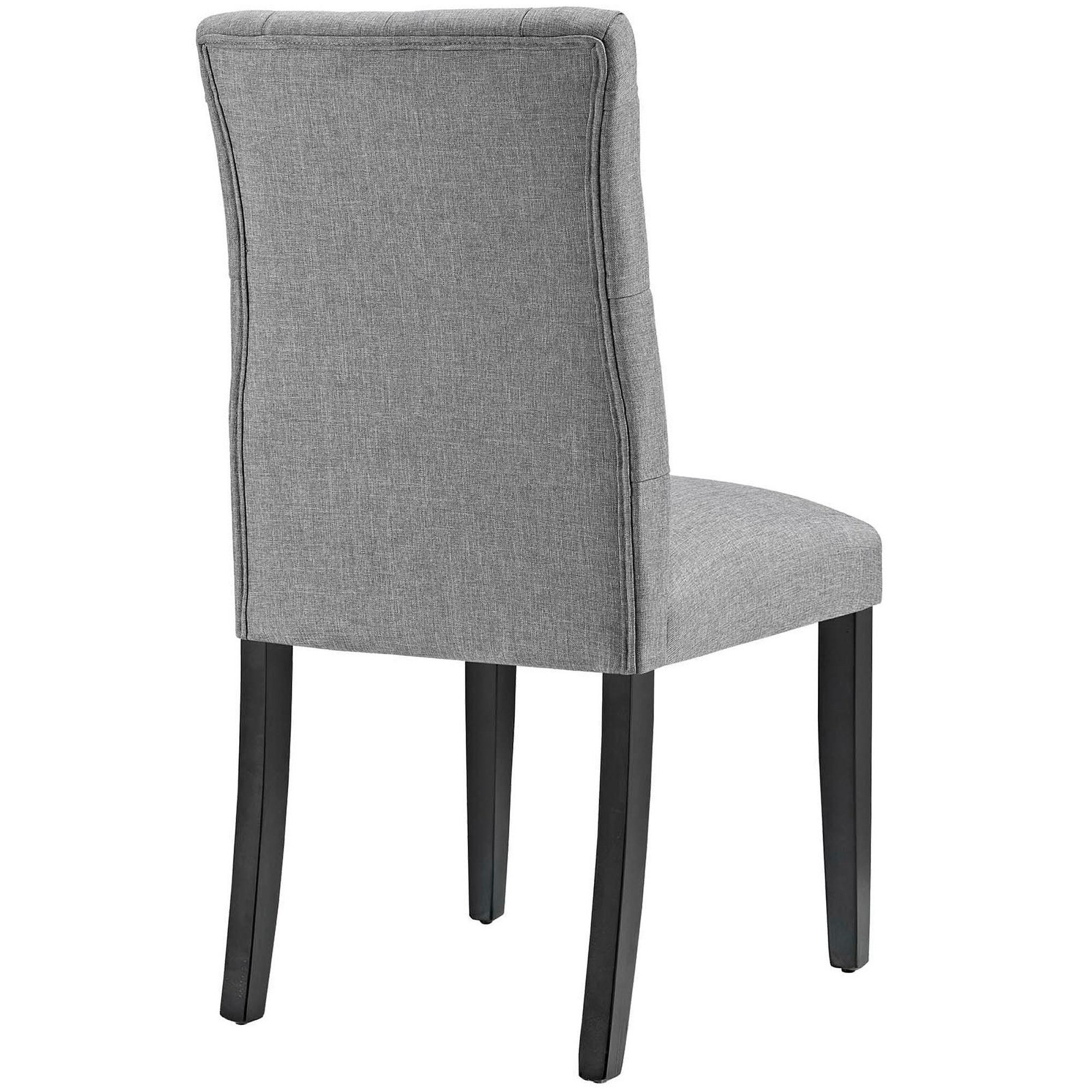 Duchess Button Tufted Fabric Dining Chair, Light Gray